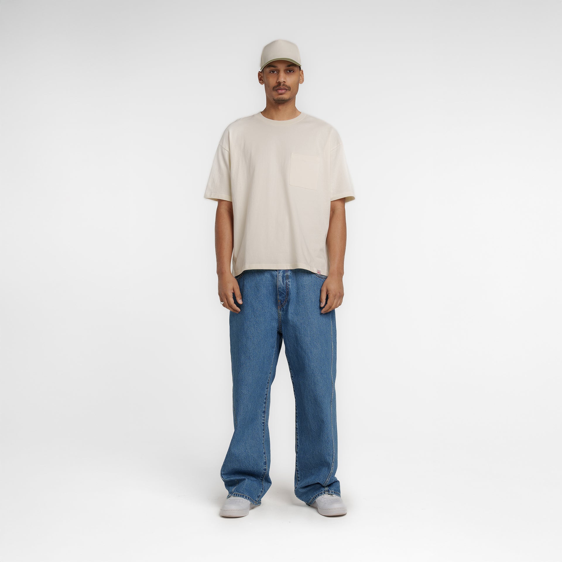 New Era Branded Alden Heavyweight Chrome White Pocket T-Shirt