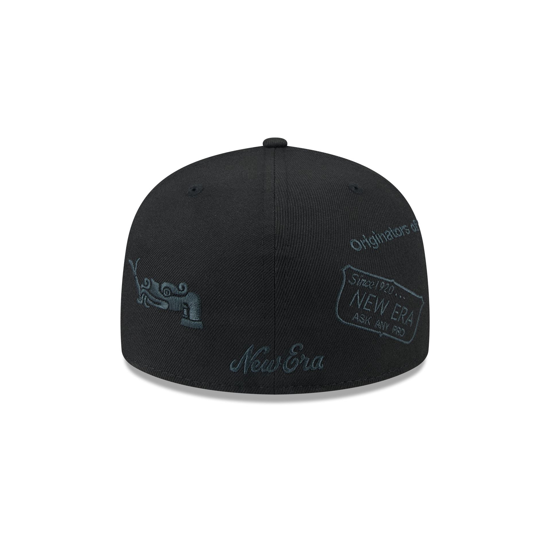 Mexico Baseball New Era Anniversary Logos Black on Black 59FIFTY Fitted Hat