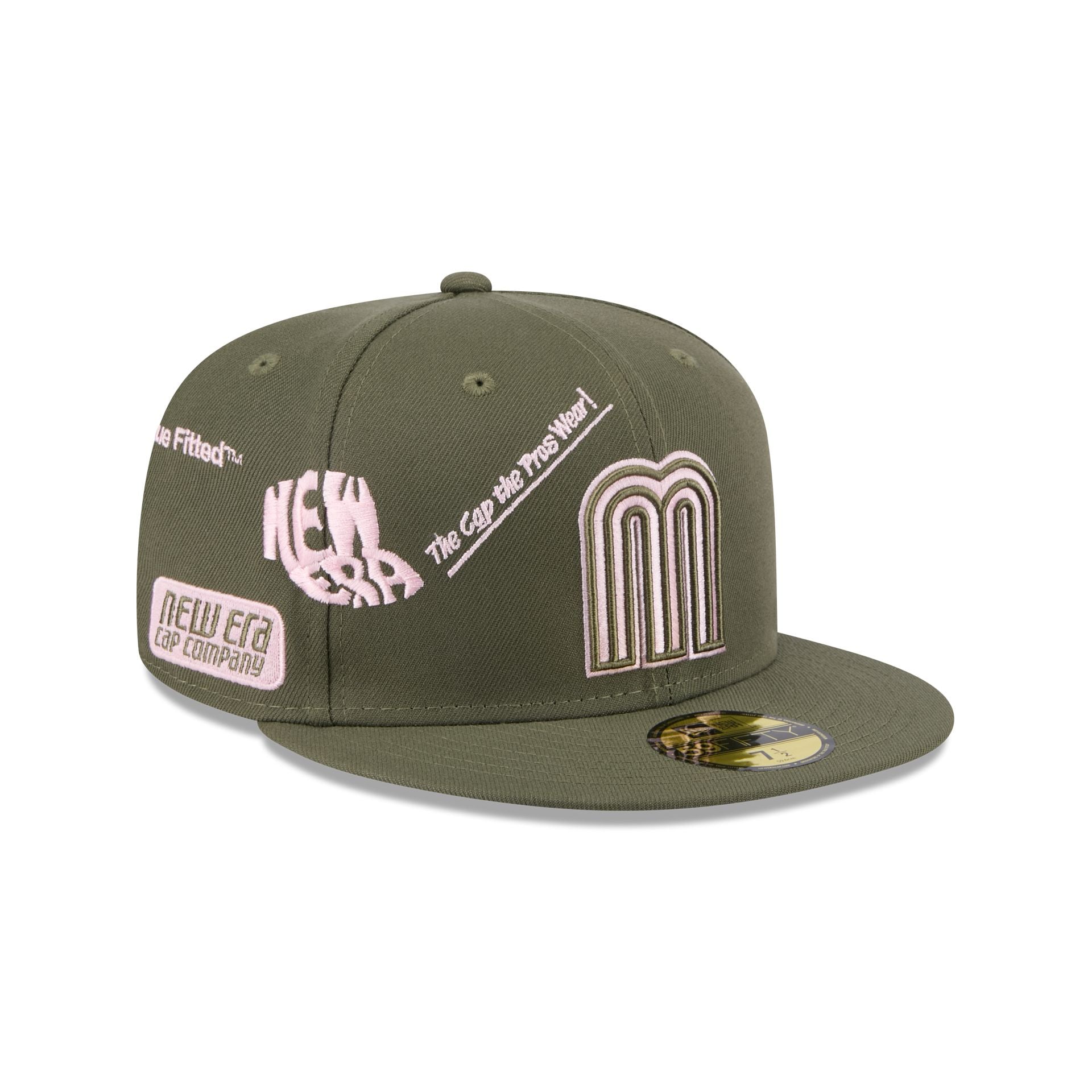 Mexico Baseball New Era Anniversary Logos Olive 59FIFTY Fitted Hat