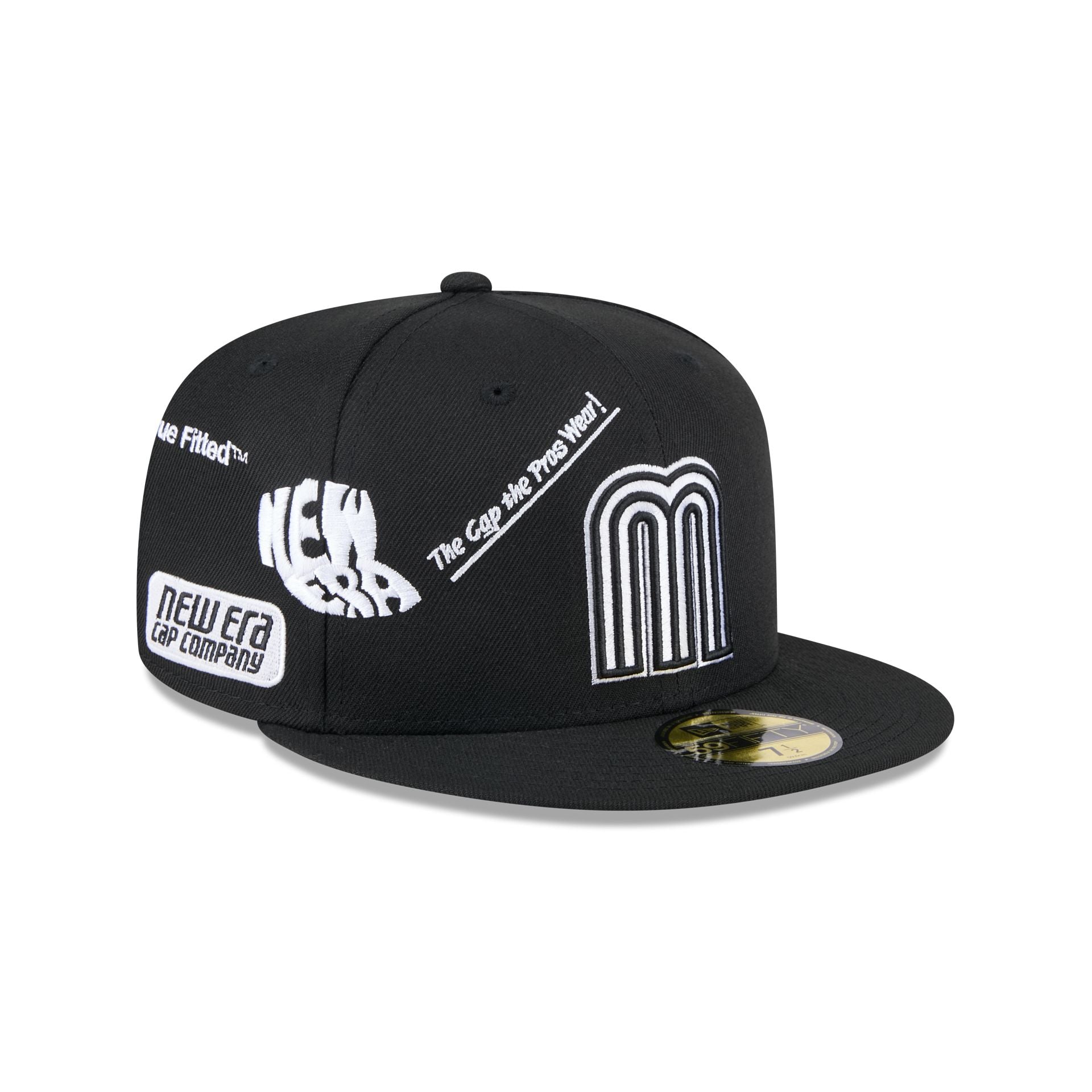 Mexico Baseball New Era Anniversary Logos Black 59FIFTY Fitted Hat