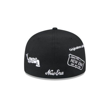 Mexico Baseball New Era Anniversary Logos Black 59FIFTY Fitted Hat