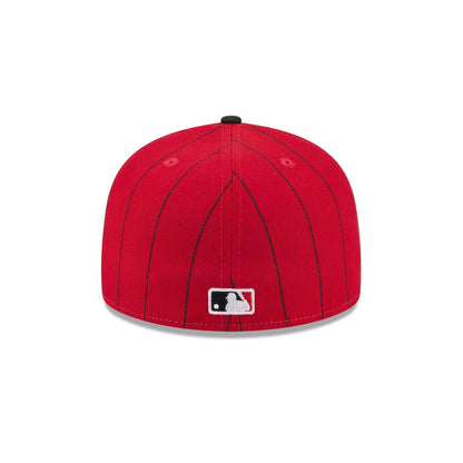 Cincinnati Reds Pinstripe League Pin 59FIFTY Fitted Hat