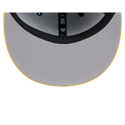 Milwaukee Brewers Pinstripe League Pin 59FIFTY Fitted Hat