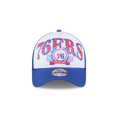 Philadelphia 76ers Distressed 9FORTY A-Frame Trucker Hat
