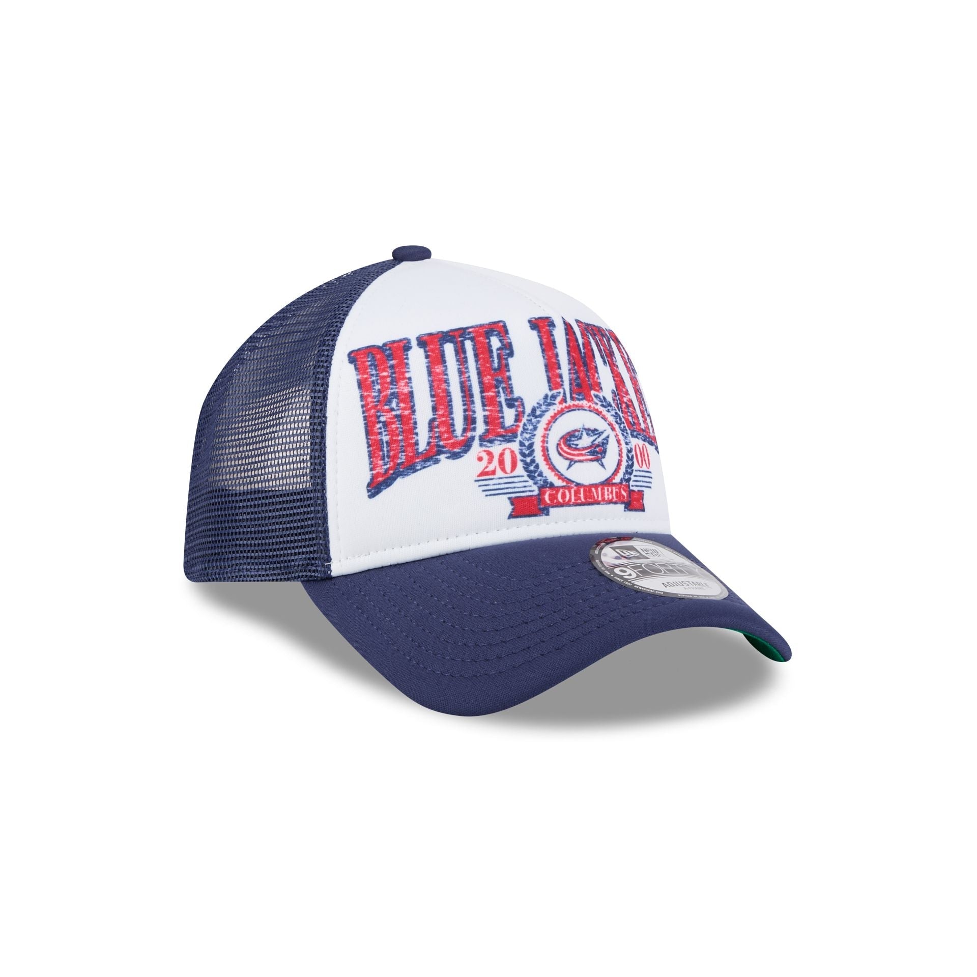 Columbus Blue Jackets Distressed 9FORTY A-Frame Trucker Hat