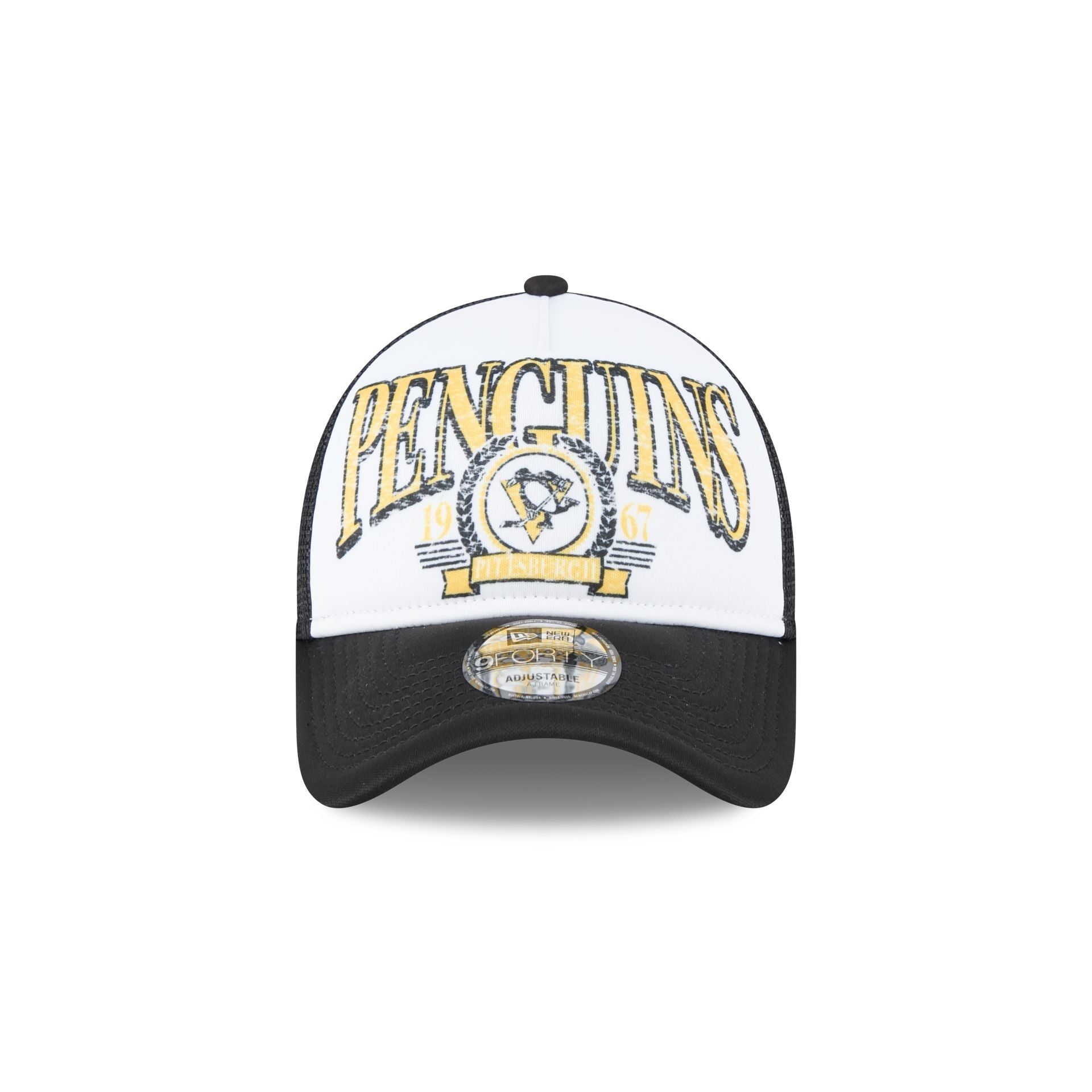 Pittsburgh Penguins Distressed 9FORTY A-Frame Trucker Hat