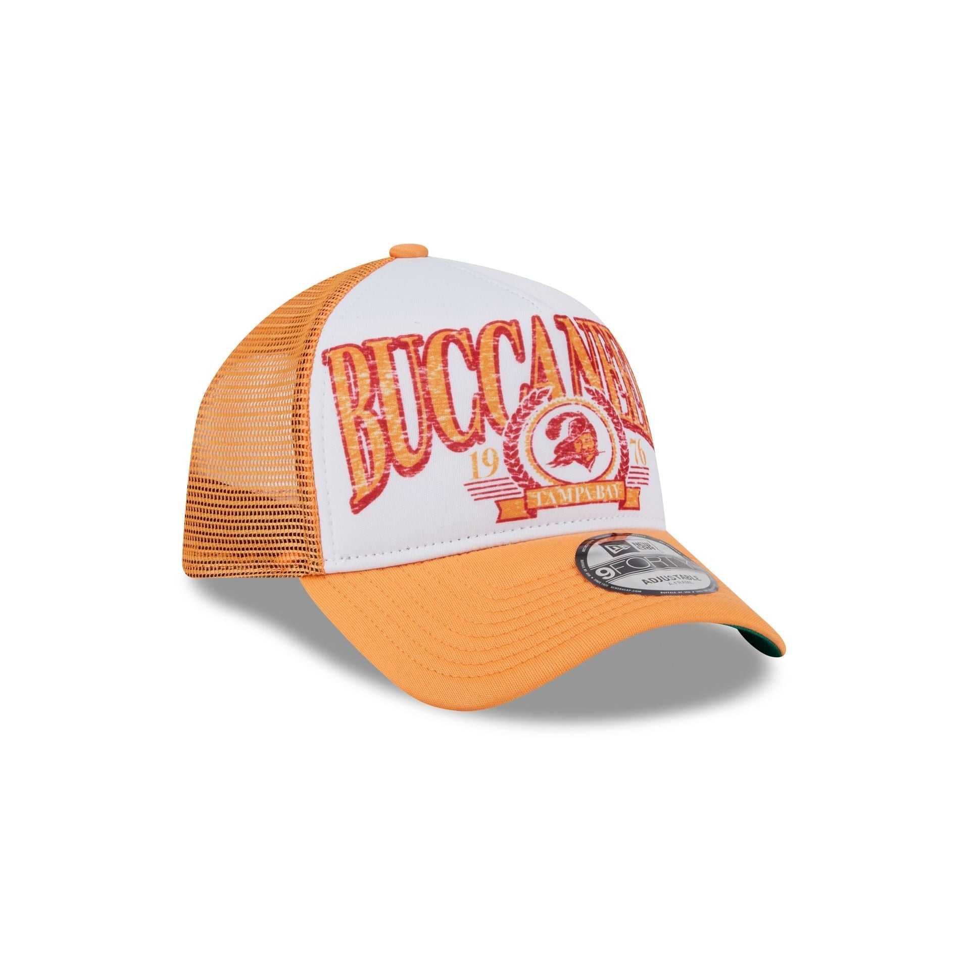 Tampa Bay Buccaneers Distressed 9FORTY A-Frame Trucker Hat