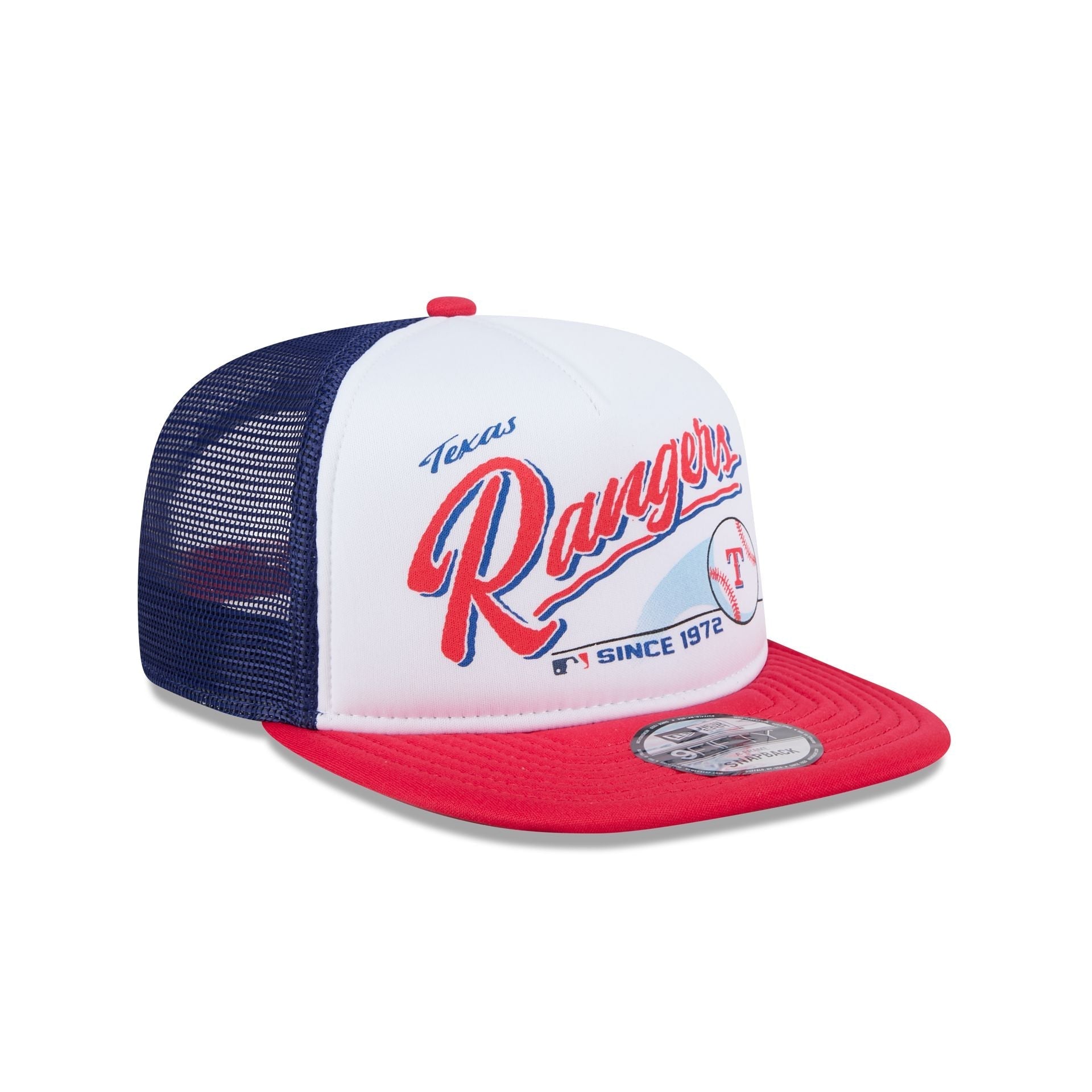 Texas Rangers Retro Script 9FIFTY A-Frame Trucker Hat