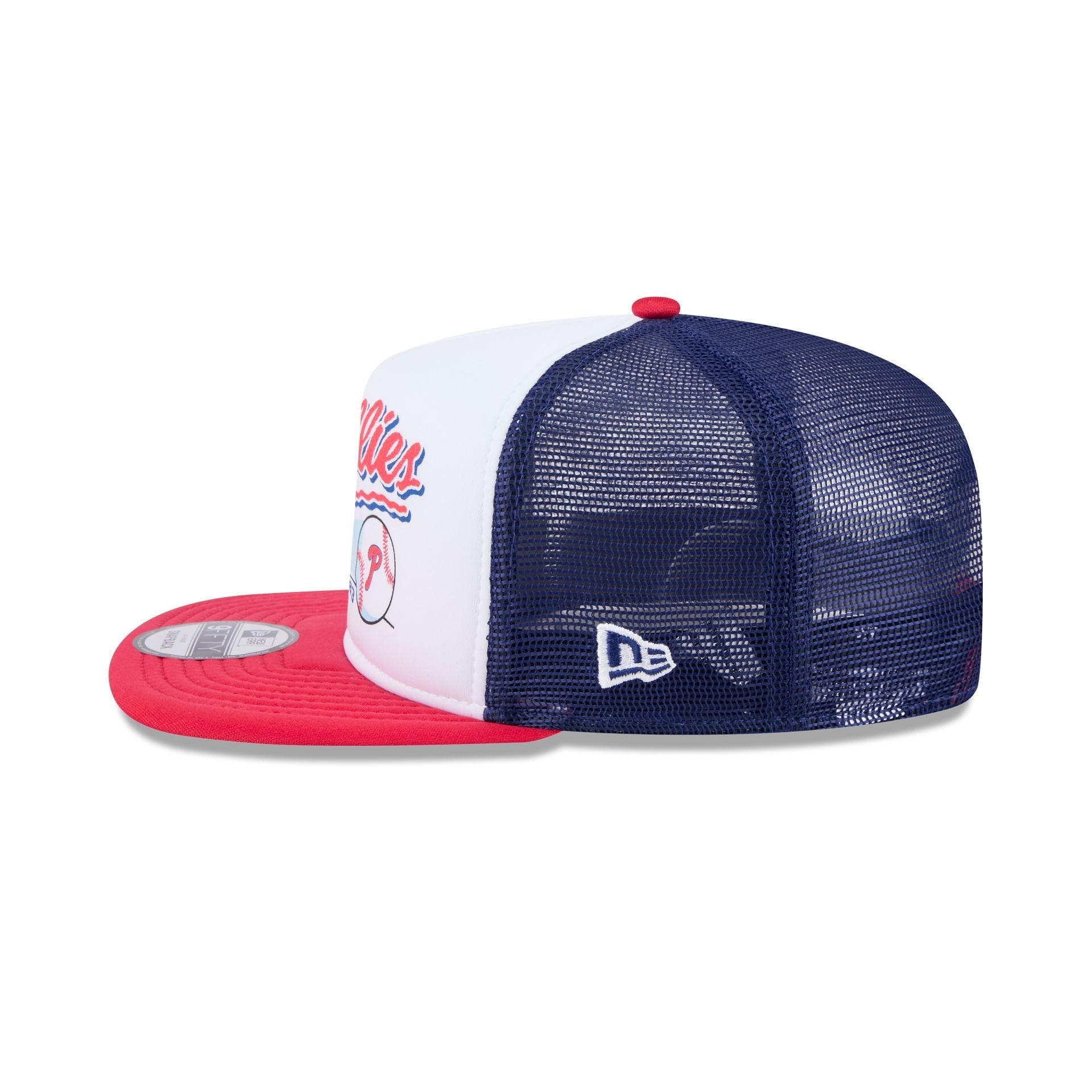 Philadelphia Phillies Retro Script 9FIFTY A-Frame Trucker Hat