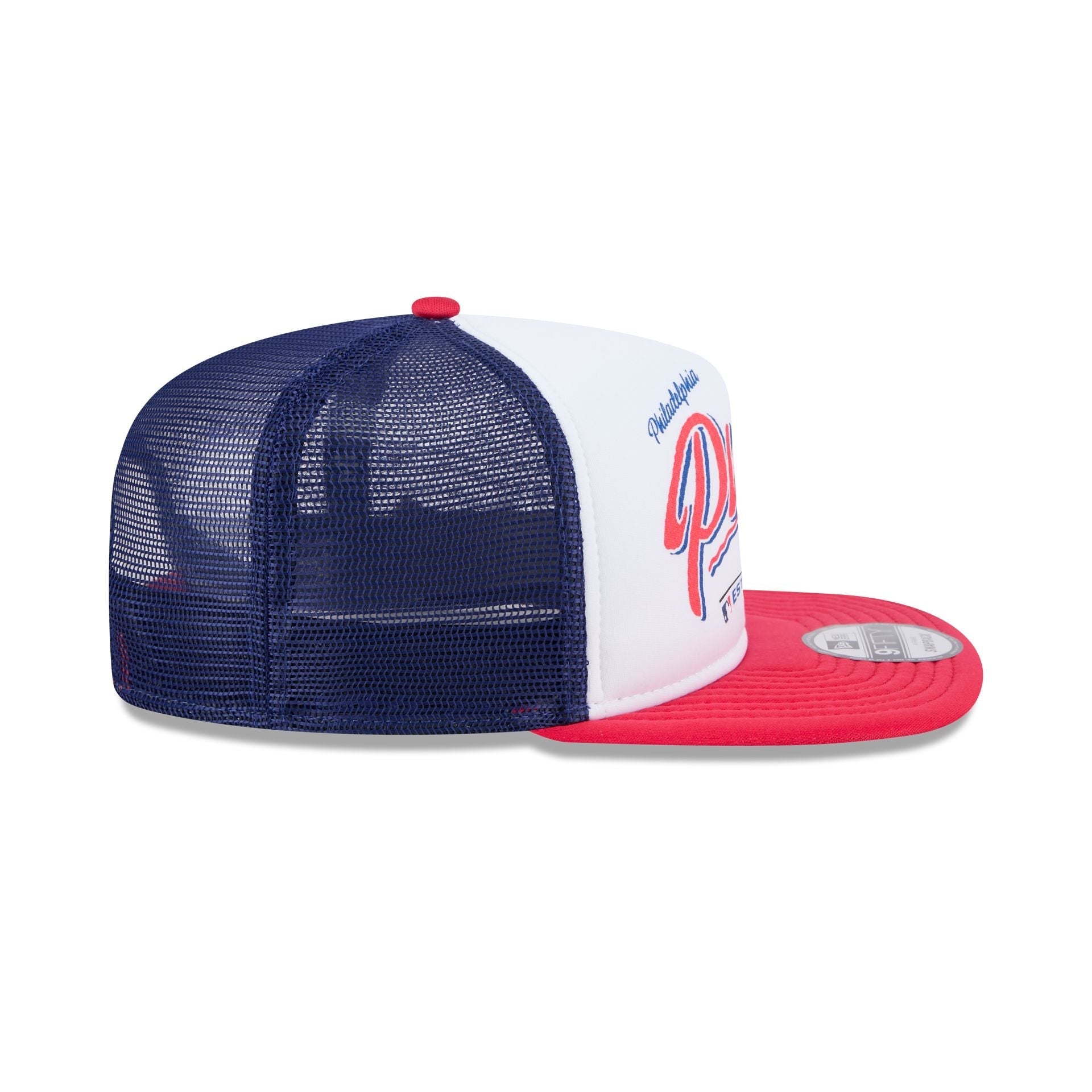 Philadelphia Phillies Retro Script 9FIFTY A-Frame Trucker Hat