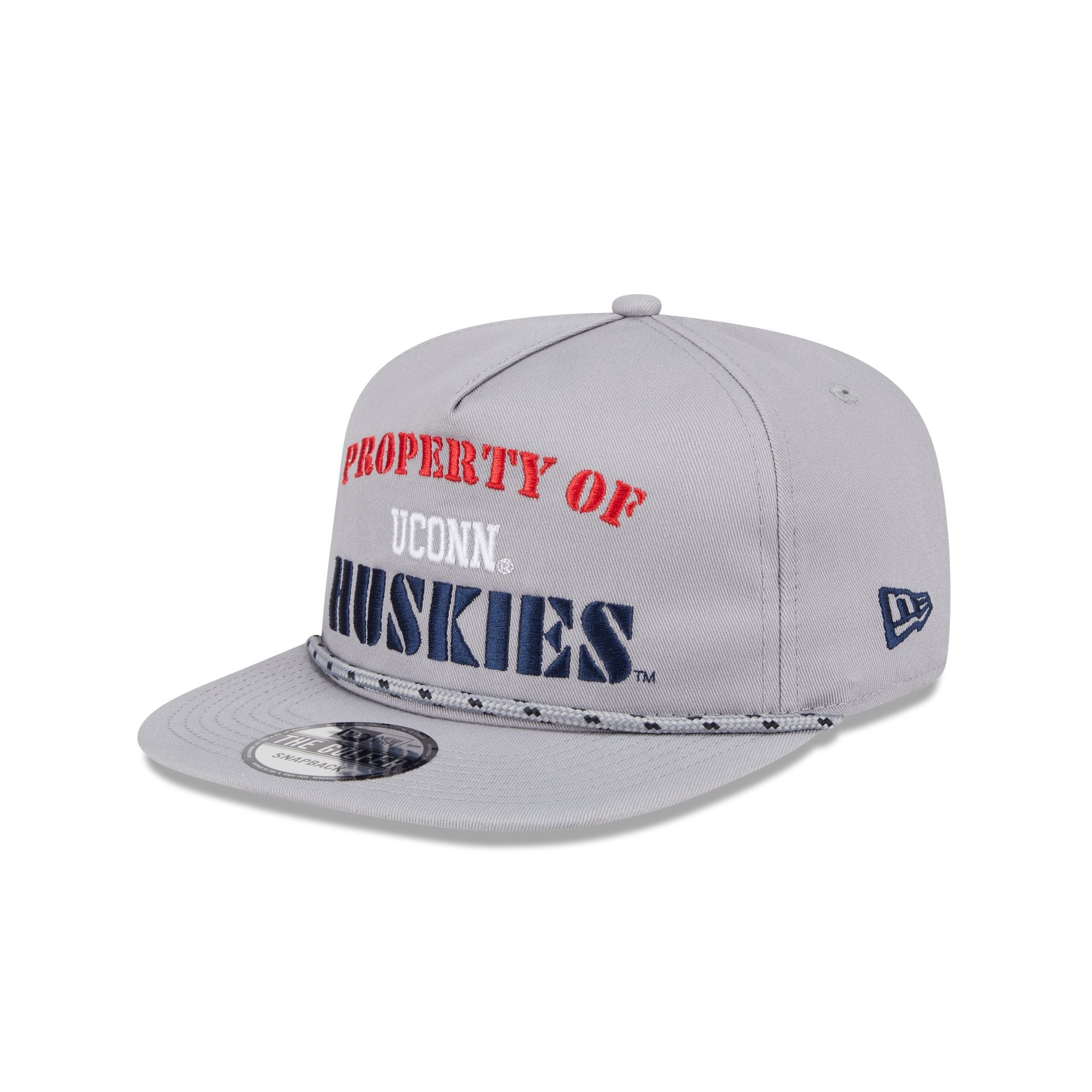 Connecticut Huskies Vintage Gray Rope Golfer Hat