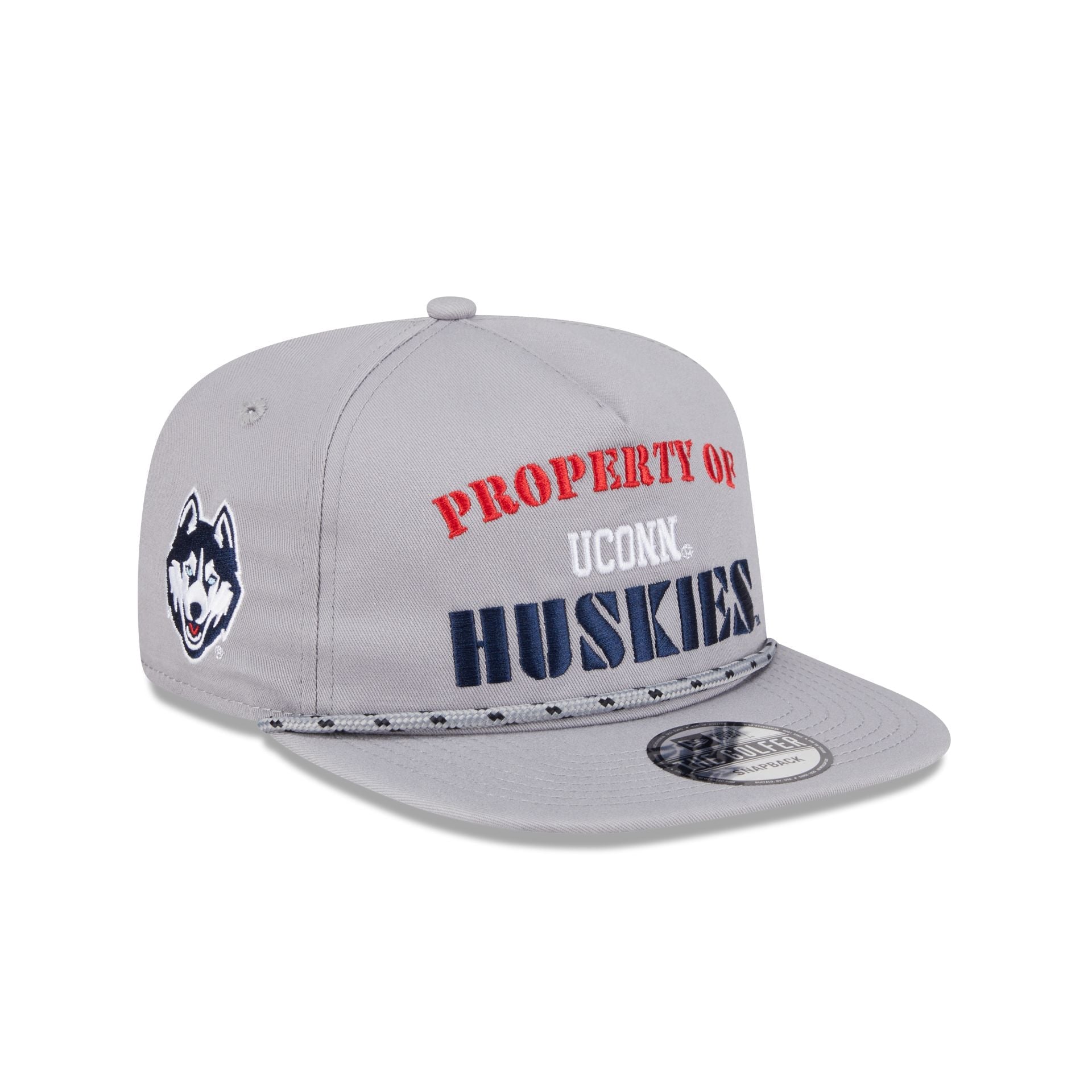 Connecticut Huskies Vintage Gray Rope Golfer Hat