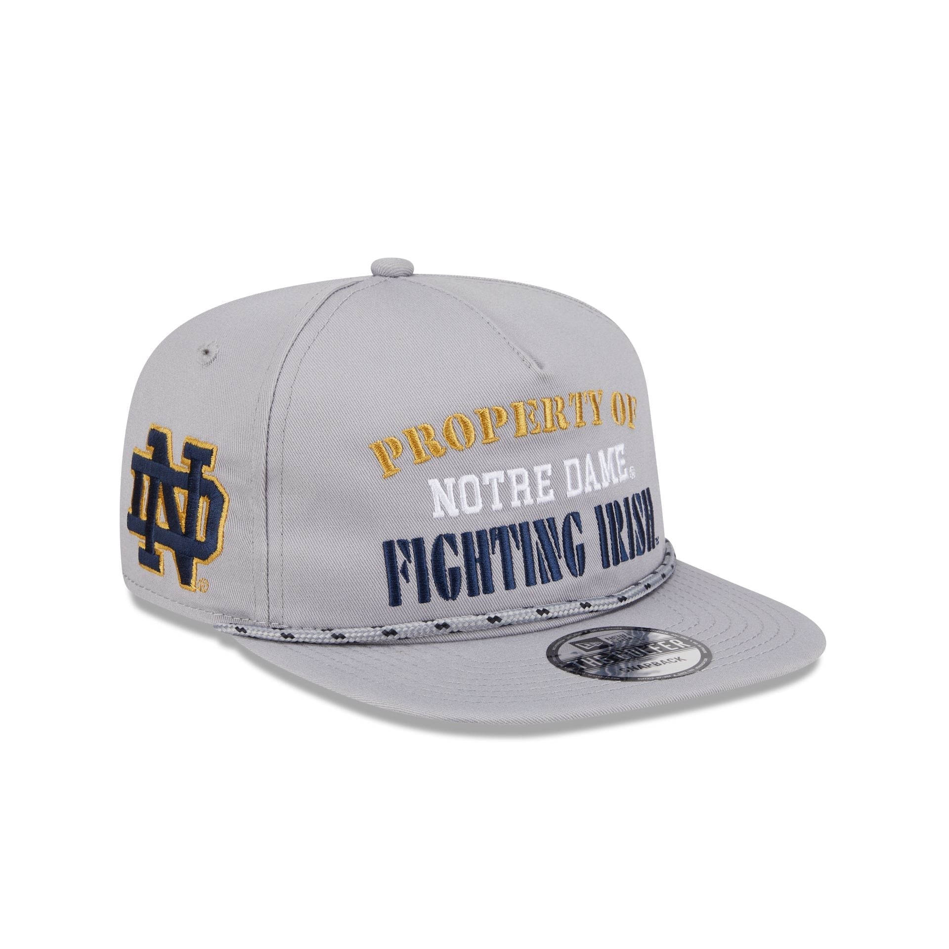 Notre Dame Fighting Irish Vintage Gray Rope Golfer Hat