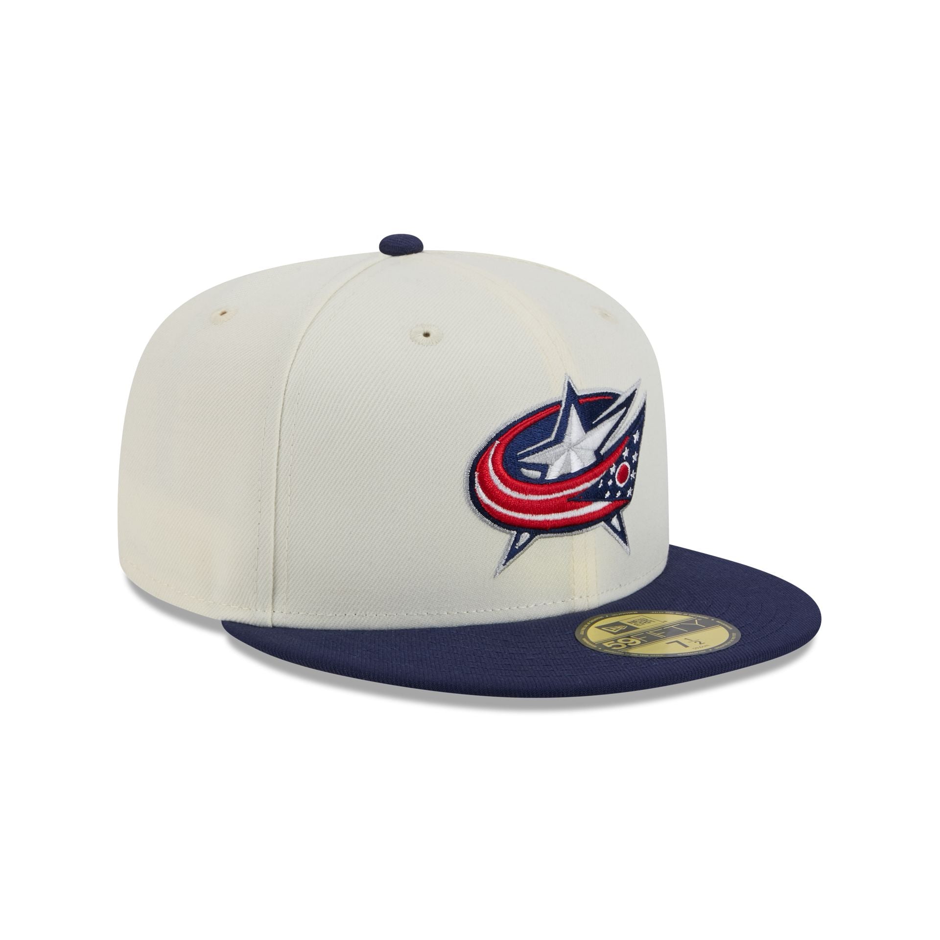 Columbus Blue Jackets Chrome White 59FIFTY Fitted Hat