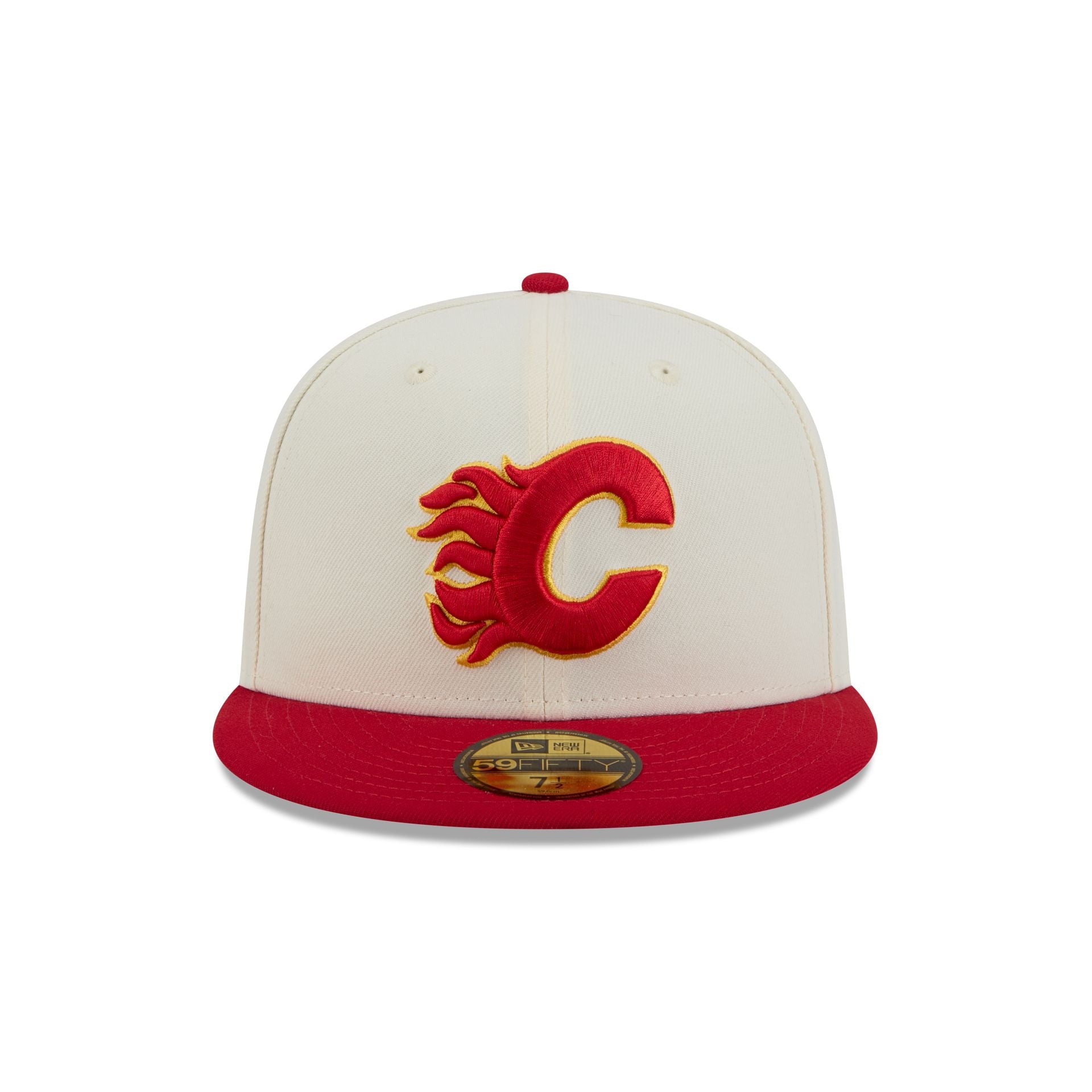 Calgary Flames Chrome White 59FIFTY Fitted Hat