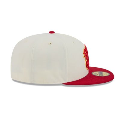 Calgary Flames Chrome White 59FIFTY Fitted Hat