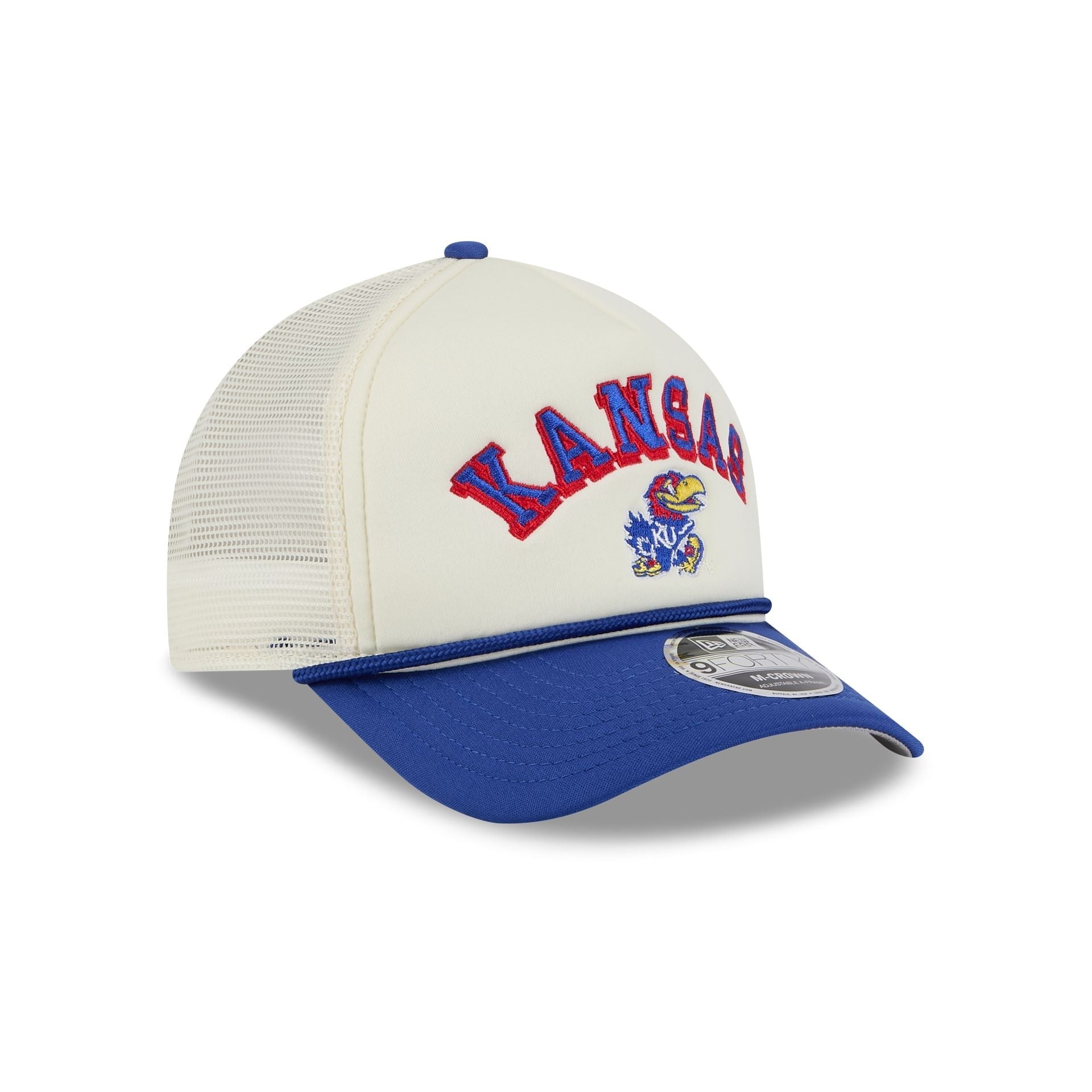 Kansas Jayhawks Chrome Arch 9FORTY M-Crown A-Frame Trucker Hat