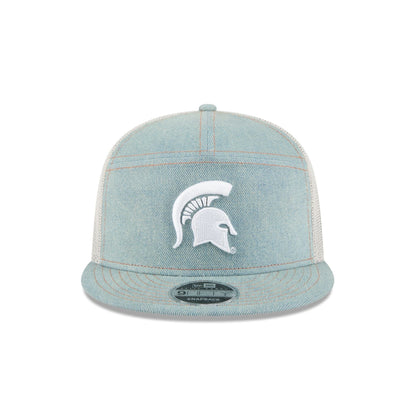 Michigan State Spartans Denim Split Panel 9FIFTY Trucker Hat