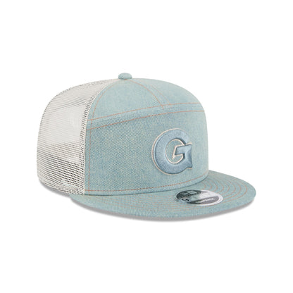 Georgetown Hoyas Denim Split Panel 9FIFTY Trucker Hat