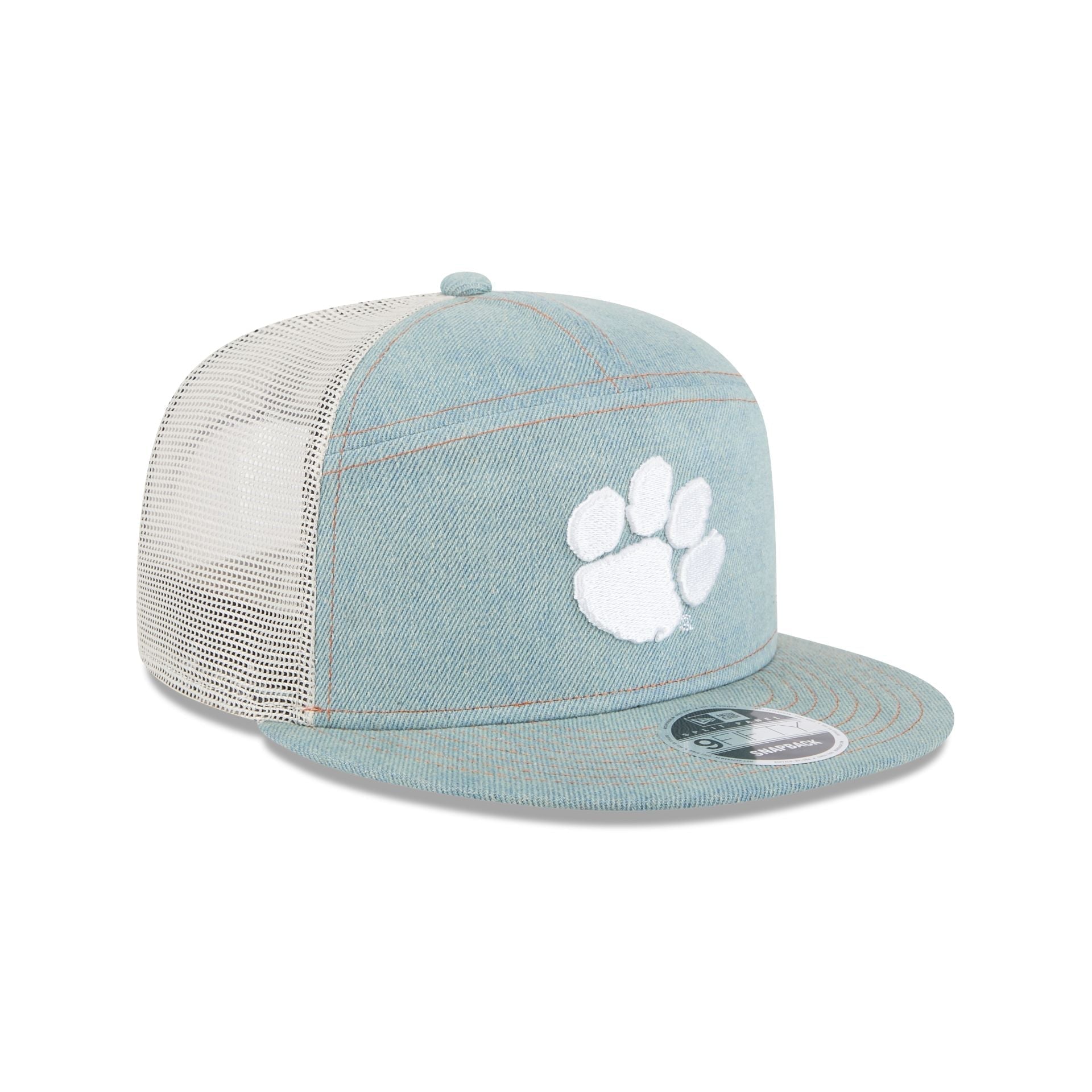 Clemson Tigers Denim Split Panel 9FIFTY Trucker Hat