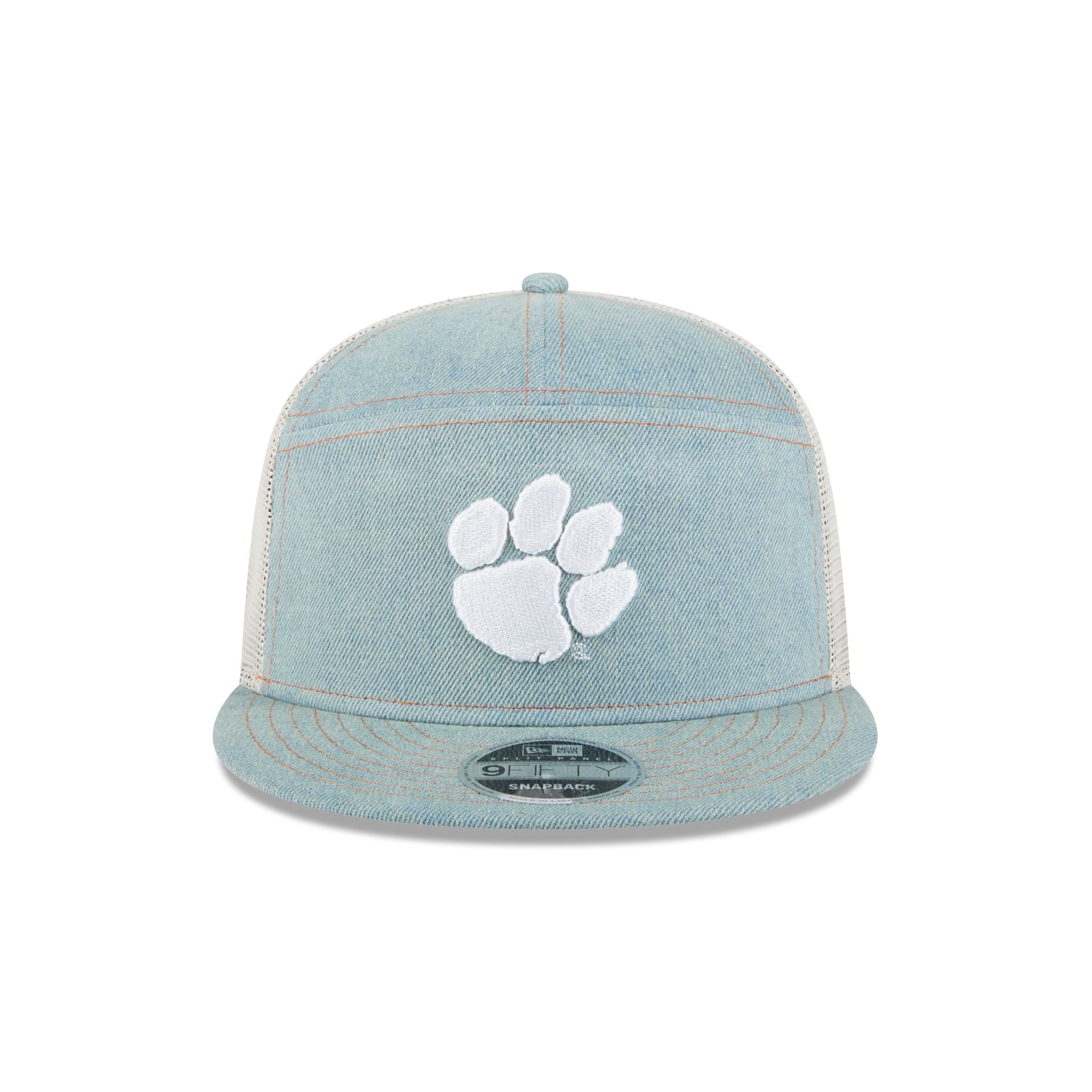 Clemson Tigers Denim Split Panel 9FIFTY Trucker Hat