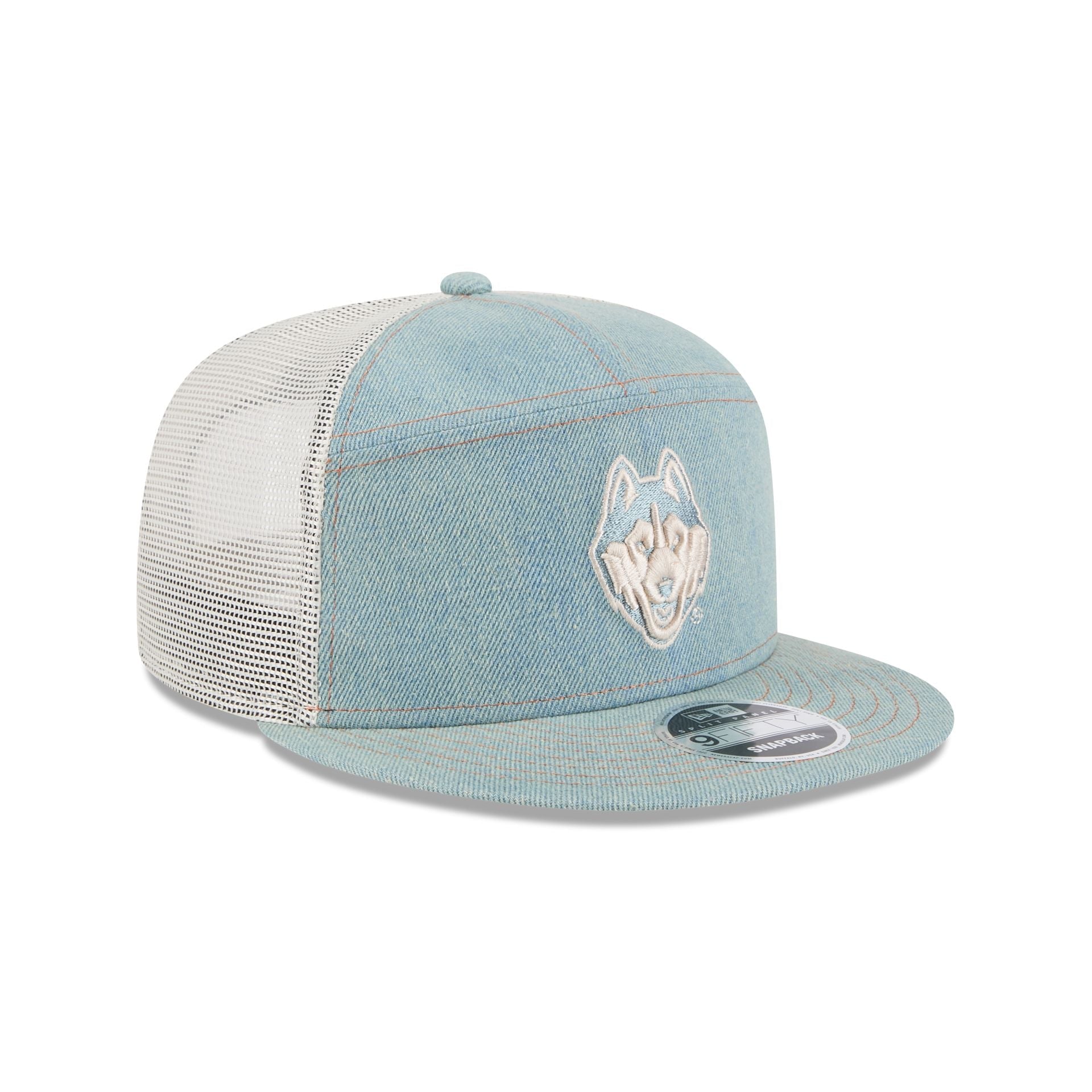 Connecticut Huskies Denim Split Panel 9FIFTY Trucker Hat