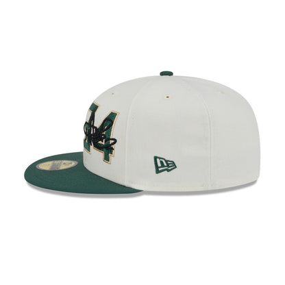 Milwaukee Bucks Giannis Antetokounmpo Chrome White 59FIFTY Fitted Hat
