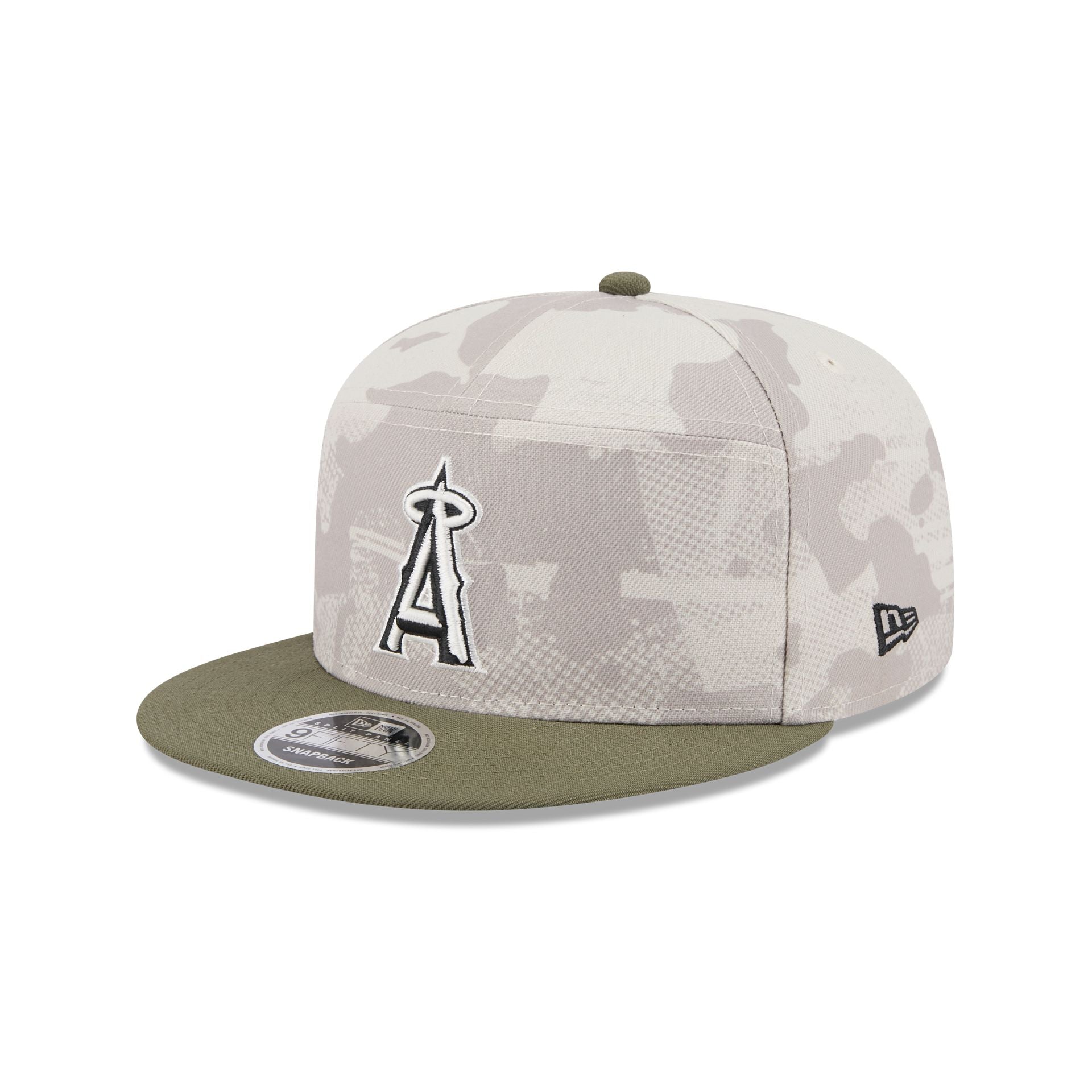 Los Angeles Angels Armed Forces Day 2025 Split Panel 9FIFTY Snapback Hat