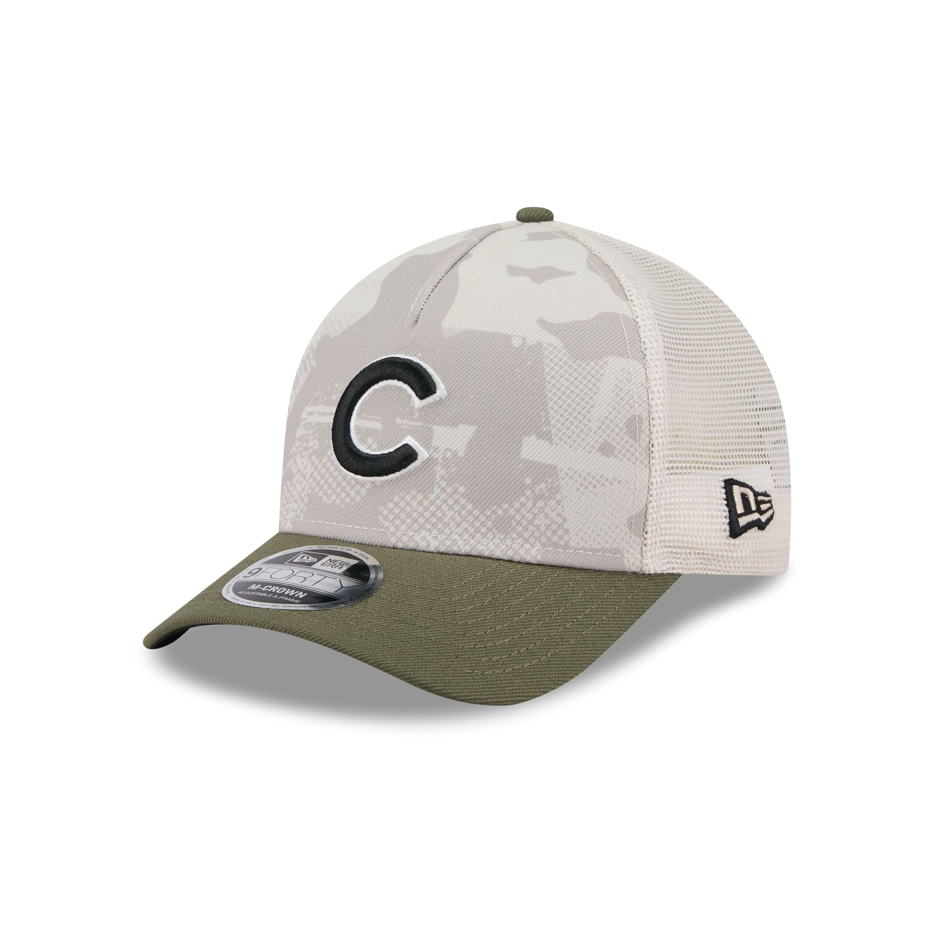 Chicago Cubs Armed Forces Day 2025 9FORTY M-Crown A-Frame Trucker Hat