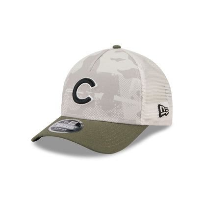 Chicago Cubs Armed Forces Day 2025 9FORTY M-Crown A-Frame Trucker Hat