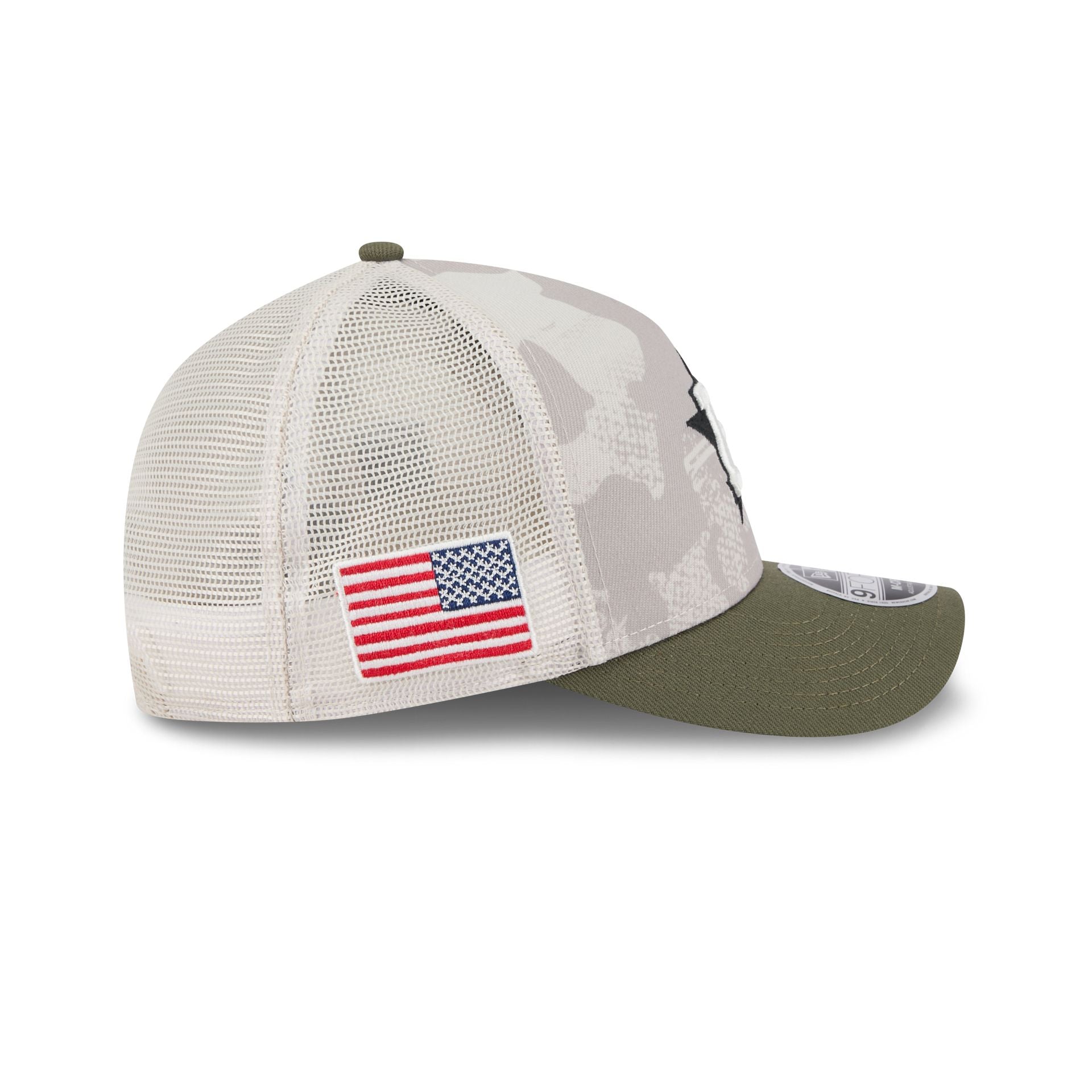 Houston Astros Armed Forces Day 2025 9FORTY M-Crown A-Frame Trucker Hat