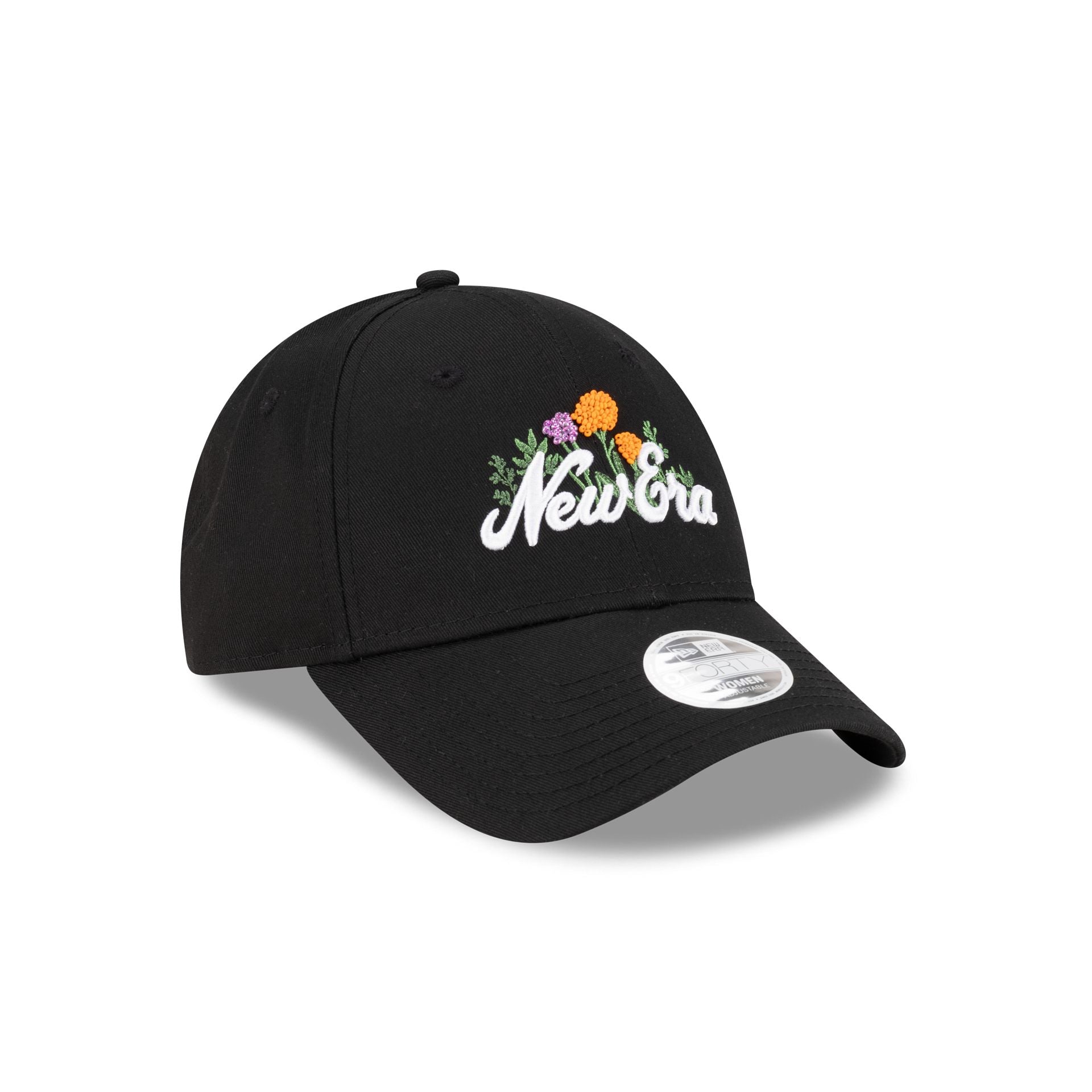 New Era Cap Beaded Floral Black Women's 9FORTY Adjustable Hat