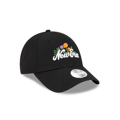 New Era Cap Beaded Floral Black Women's 9FORTY Adjustable Hat