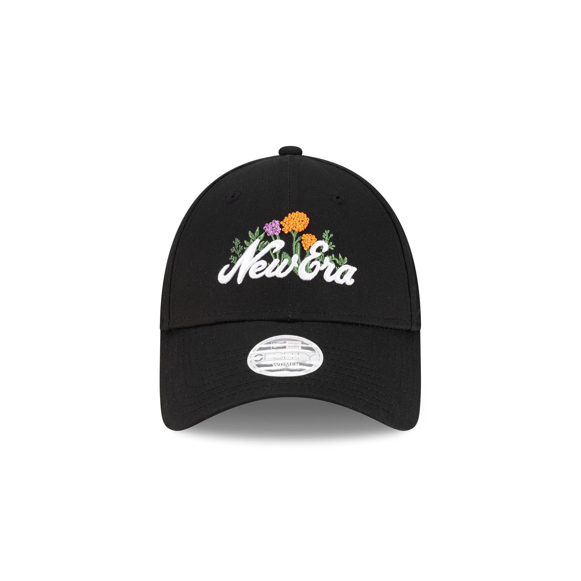 New Era Cap Beaded Floral Black Women's 9FORTY Adjustable Hat