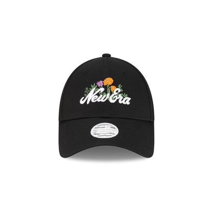 New Era Cap Beaded Floral Black Women's 9FORTY Adjustable Hat