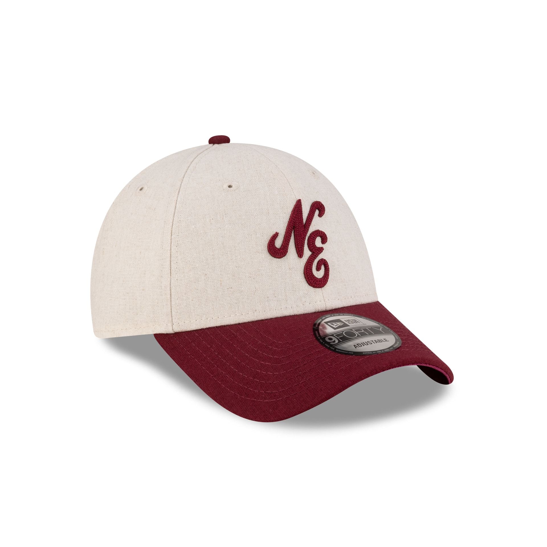 New Era Cap Linen Two Tone Dark Red 9FORTY Adjustable Hat