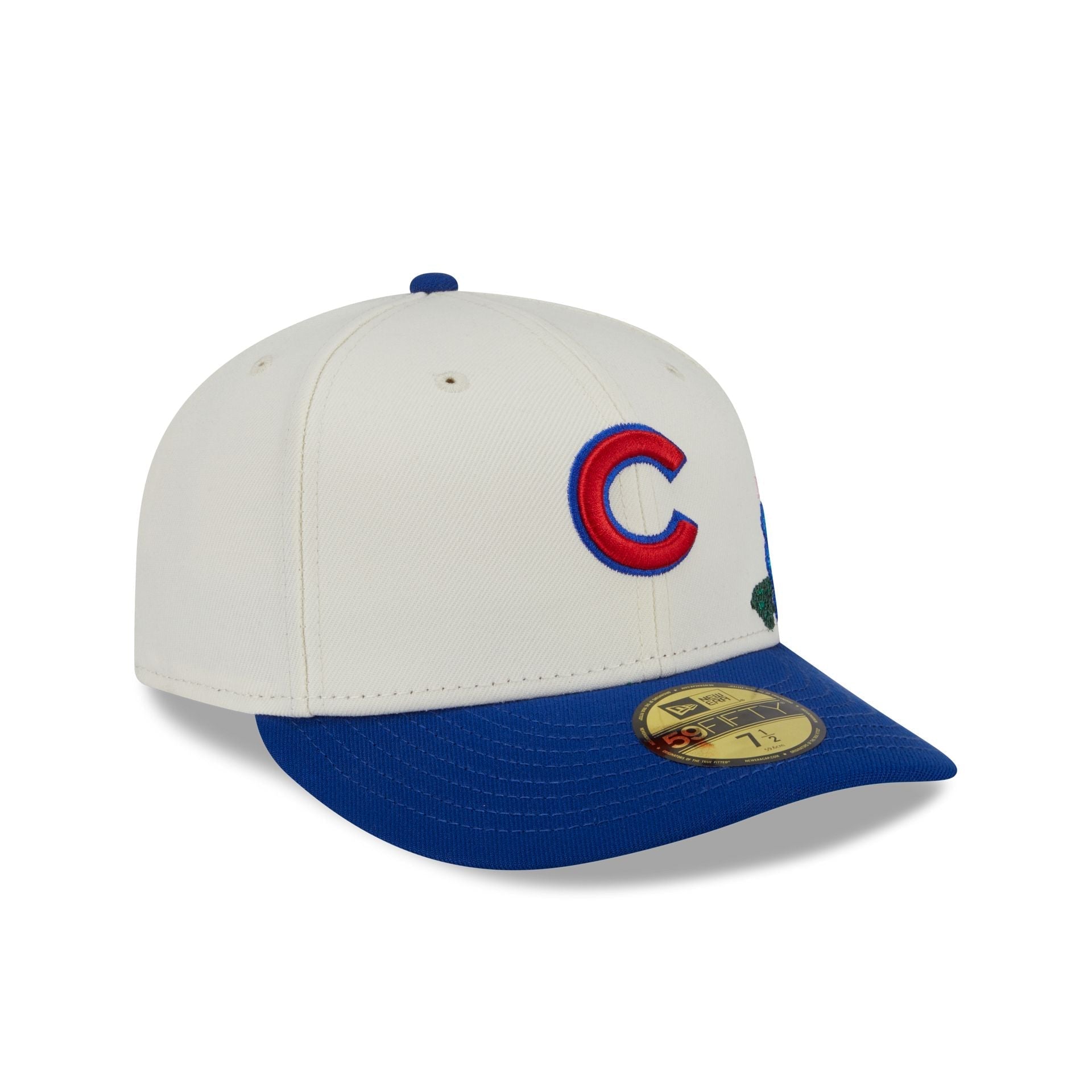 Chicago Cubs Tonal Florals White 59FIFTY Fitted Hat