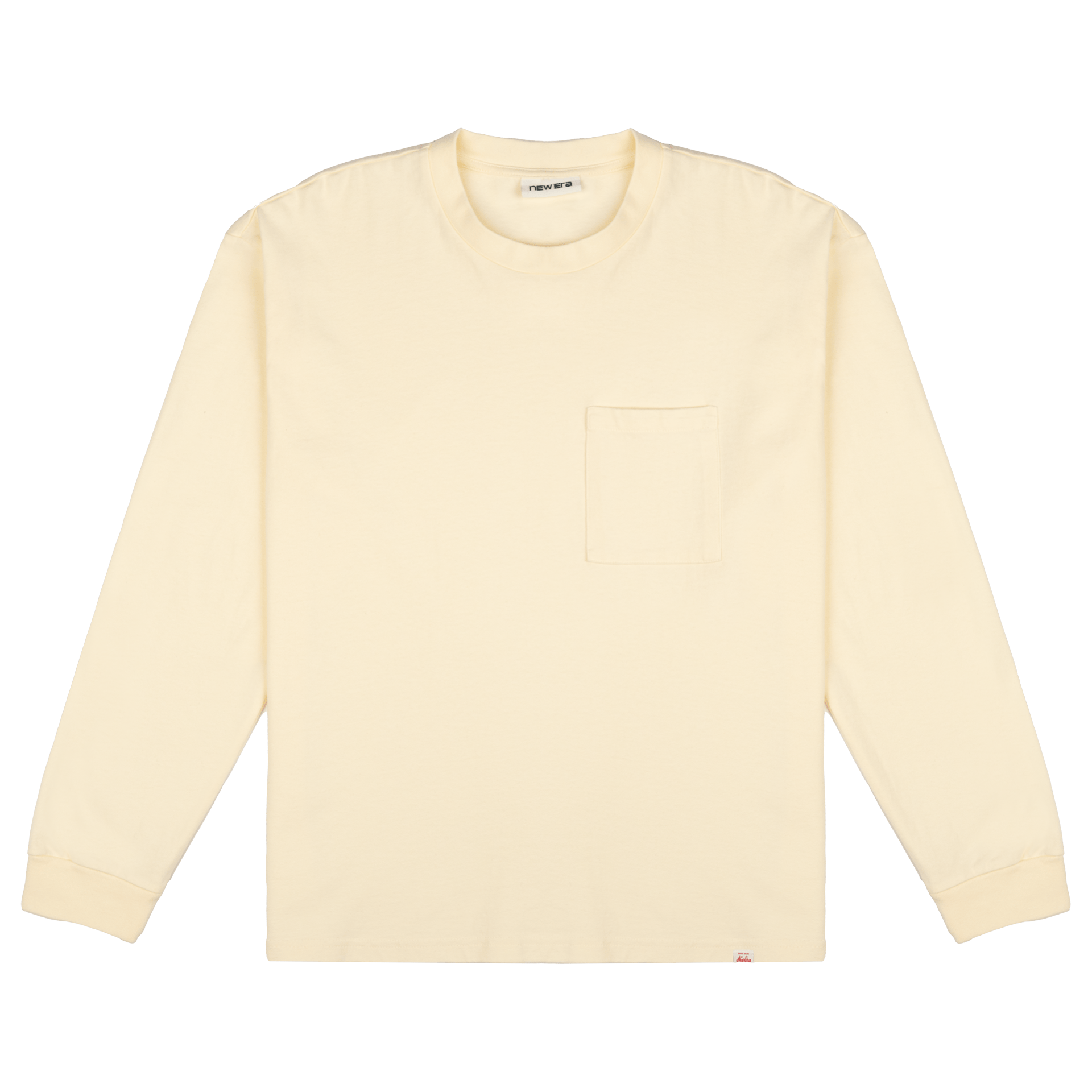 New Era Branded Alden Heavyweight Chrome White Long Sleeve Pocket T-Shirt