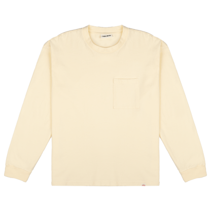 New Era Branded Alden Heavyweight Chrome White Long Sleeve Pocket T-Shirt