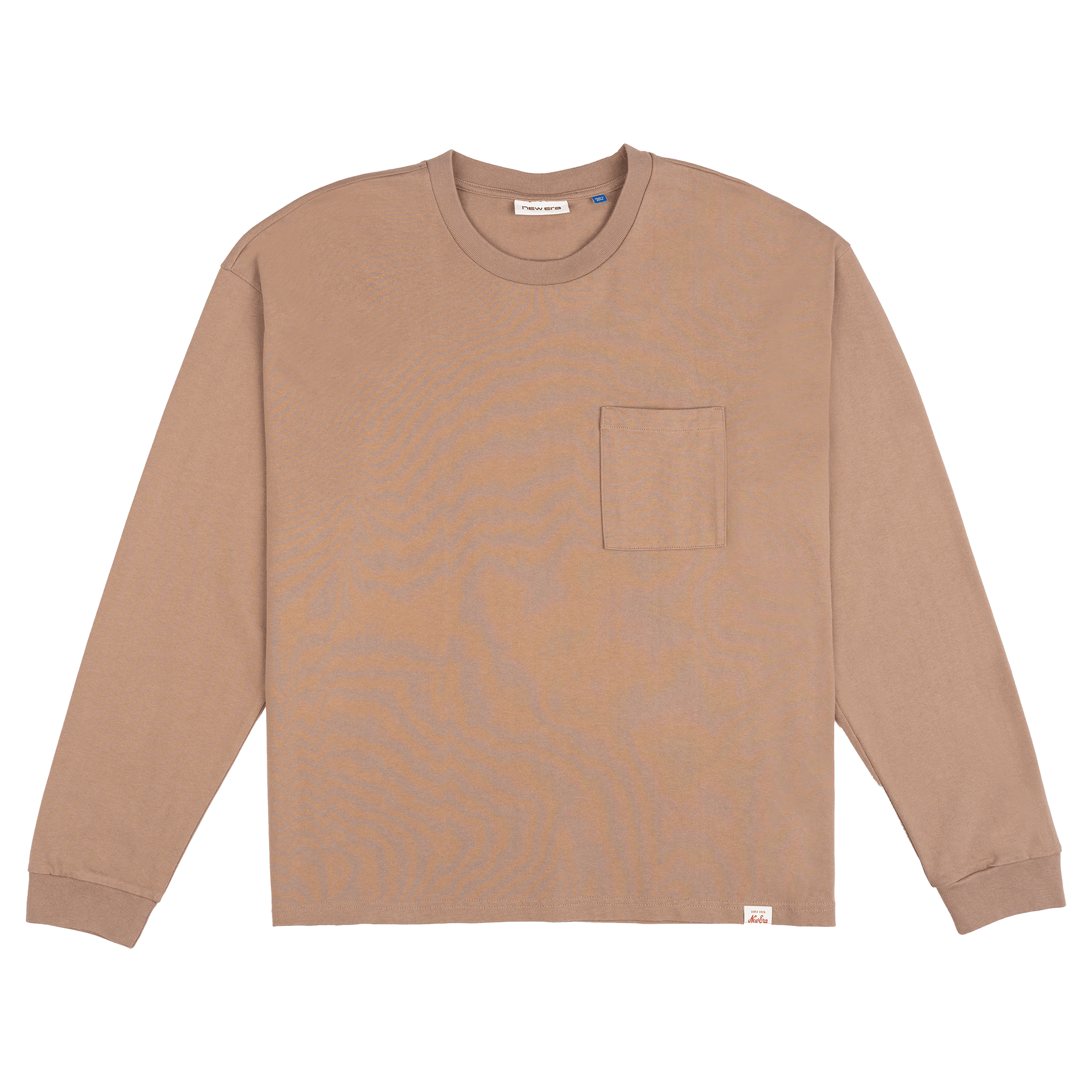 New Era Branded Alden Heavyweight Taupe Gray Long Sleeve Pocket T-Shirt