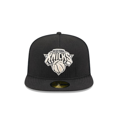New York Knicks Black Mesh 59FIFTY A-Frame Fitted Hat