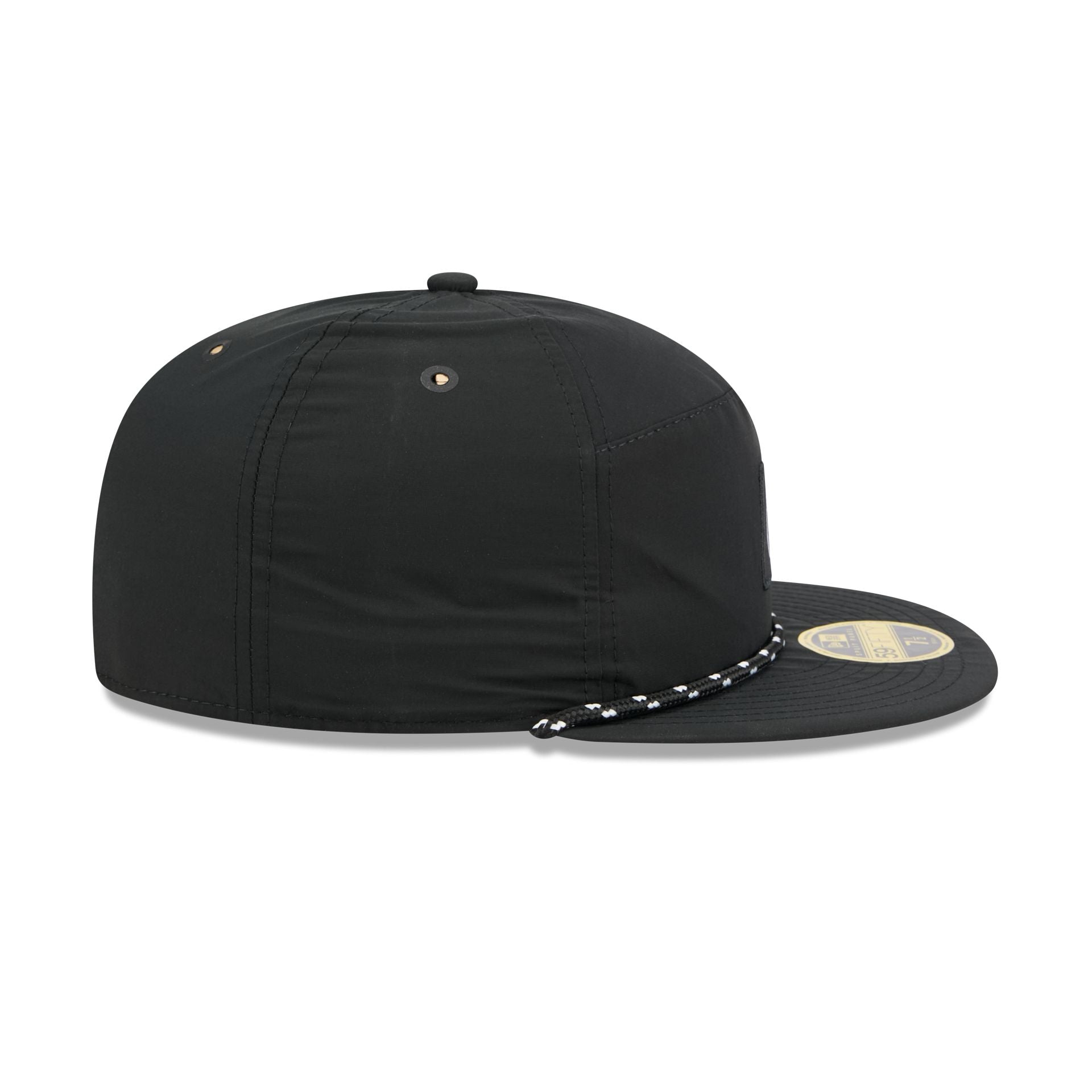 Chicago Cubs Black Poly Rope Split Panel 59FIFTY Fitted Hat