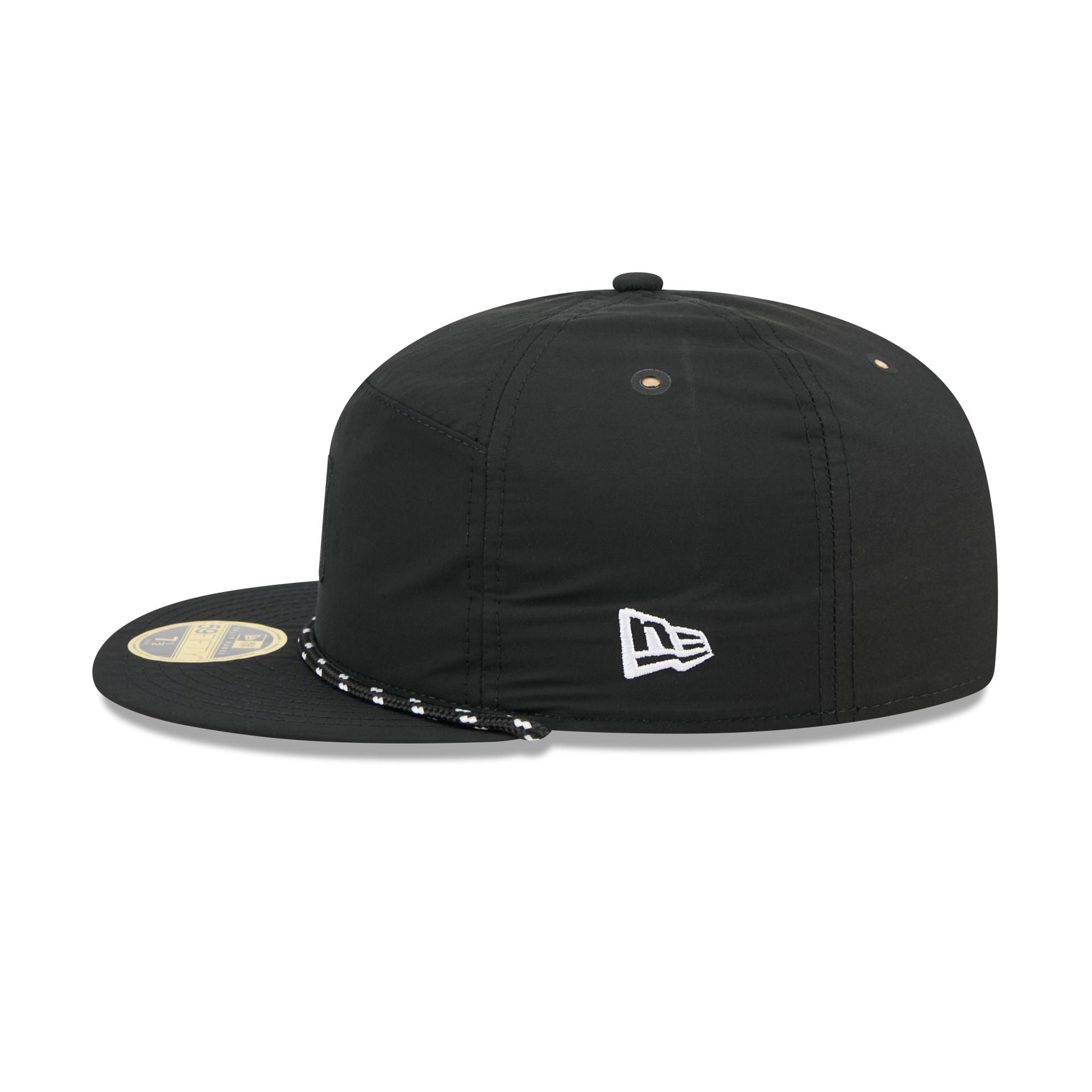 Chicago White Sox Black Poly Rope Split Panel 59FIFTY Fitted Hat