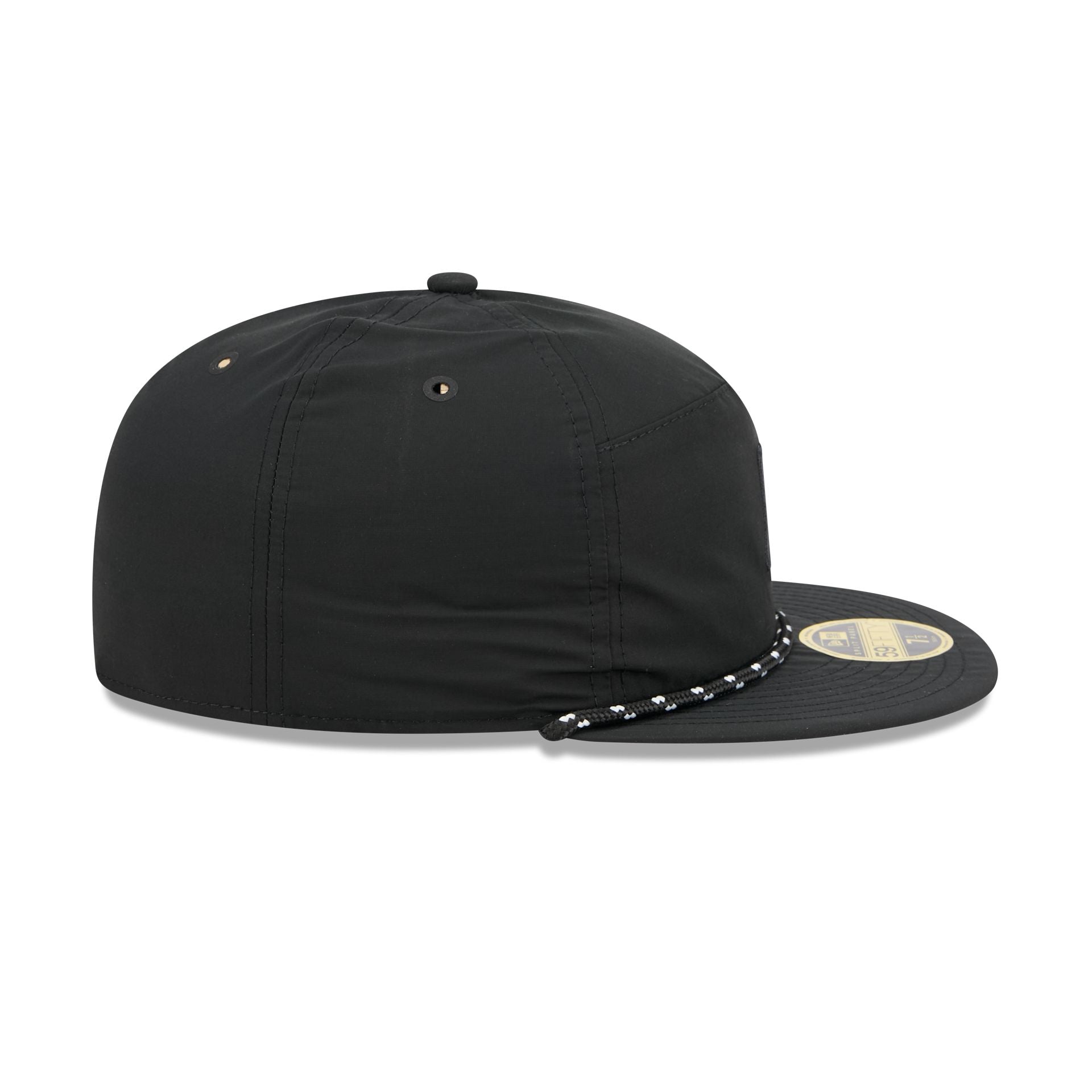 Los Angeles Dodgers Black Poly Rope Split Panel 59FIFTY Fitted Hat