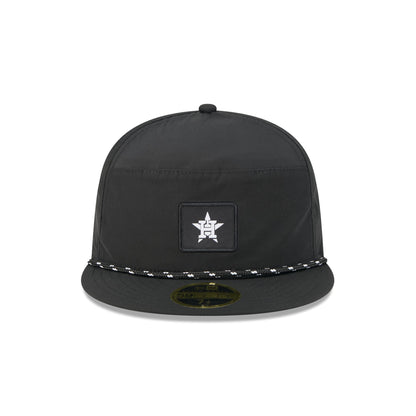 Houston Astros Black Poly Rope Split Panel 59FIFTY Fitted Hat