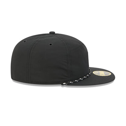 New York Mets Black Poly Rope Split Panel 59FIFTY Fitted Hat