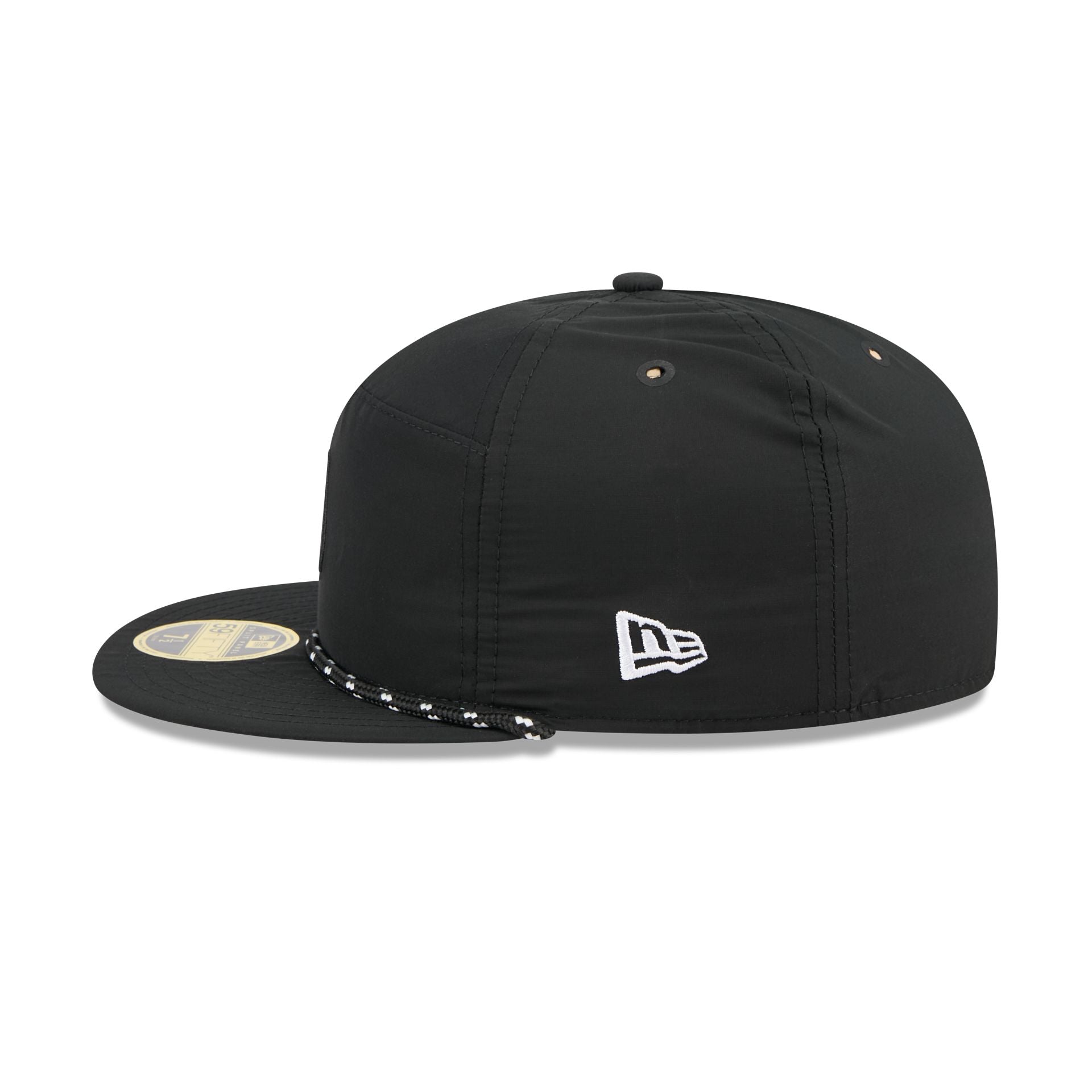 New York Rangers Black Poly Rope Split Panel 59FIFTY Fitted Hat