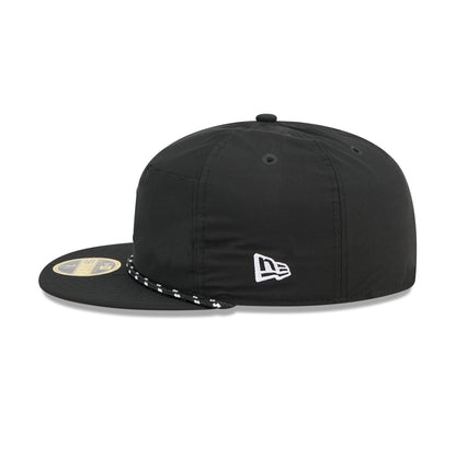 Chicago Blackhawks Black Poly Rope Split Panel 59FIFTY Fitted Hat