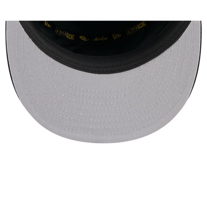 Chicago Blackhawks Black Poly Rope Split Panel 59FIFTY Fitted Hat