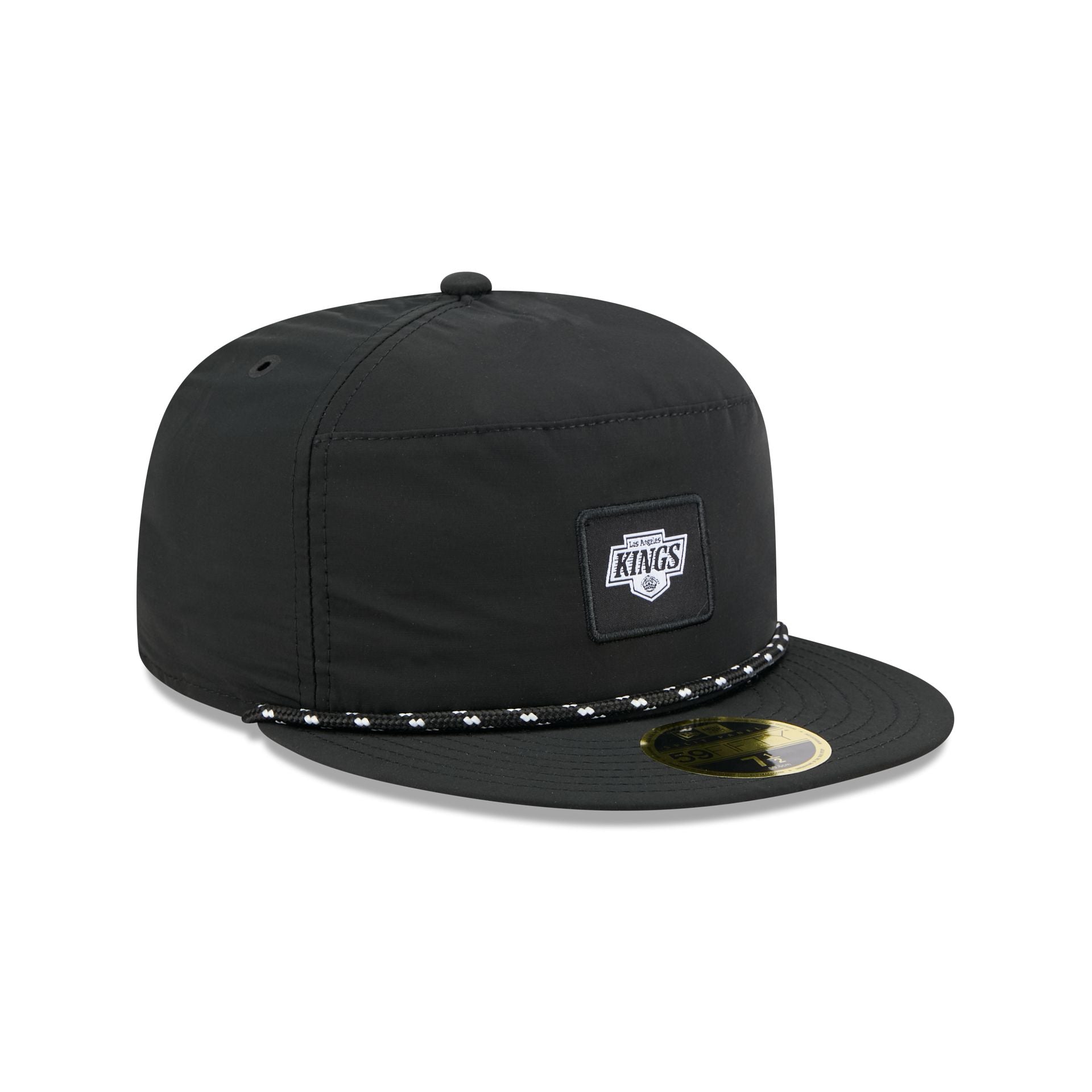 Los Angeles Kings Black Poly Rope Split Panel 59FIFTY Fitted Hat